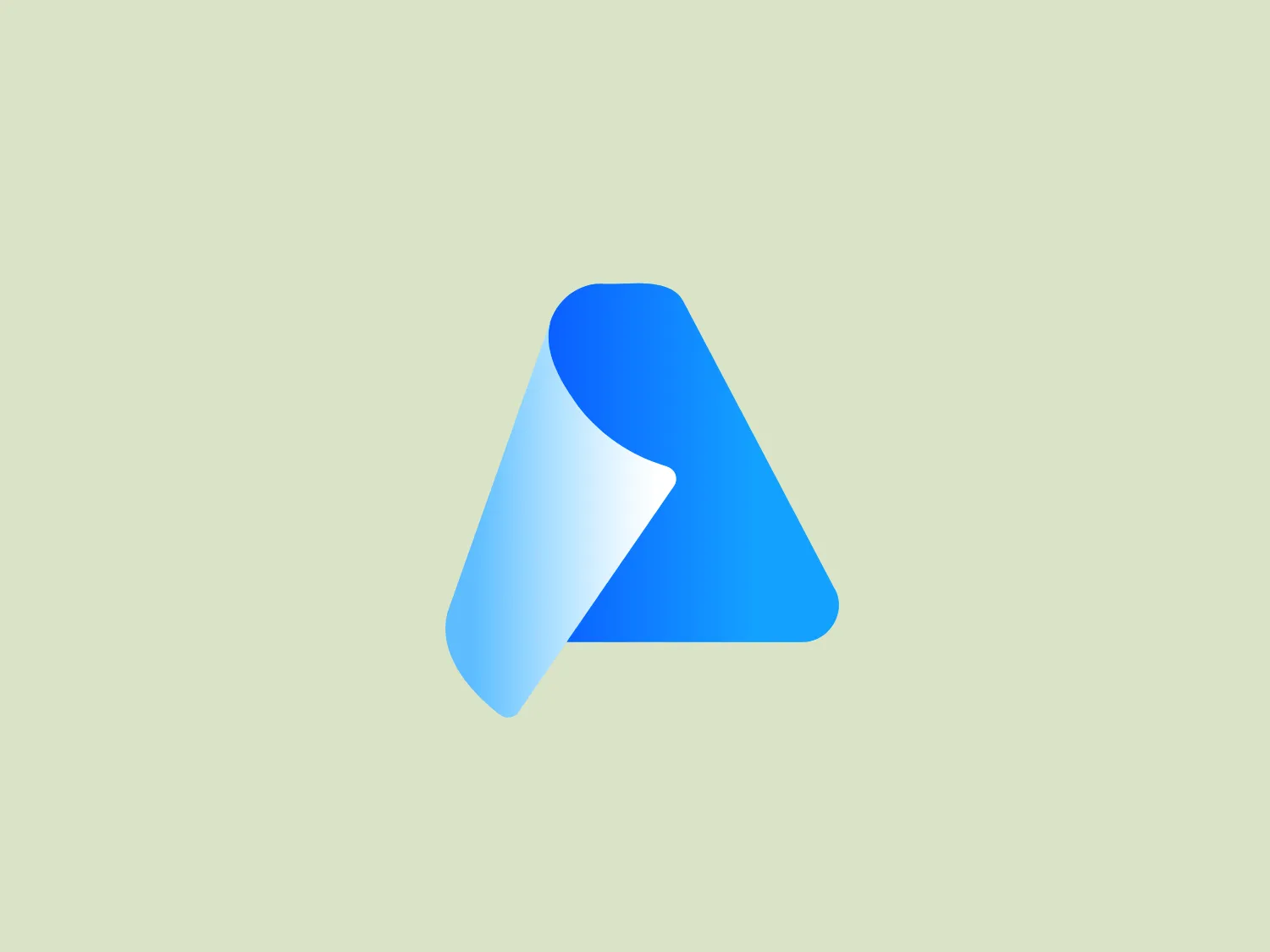 The logo for Addmin features an abstract, geometric arrow symbolizing progress or direction. It includes a gradient of two shades of blue—lighter blue (#56CCF2) on the left blending into a darker blue (#2F80ED) on the right. This modern and minimalist design has a smooth, curved lower edge and a sharp point at the top, giving it a dynamic and forward-moving appearance. The absence of text or additional elements enhances its clean and contemporary aesthetic. Hexcode: #E5E7D0