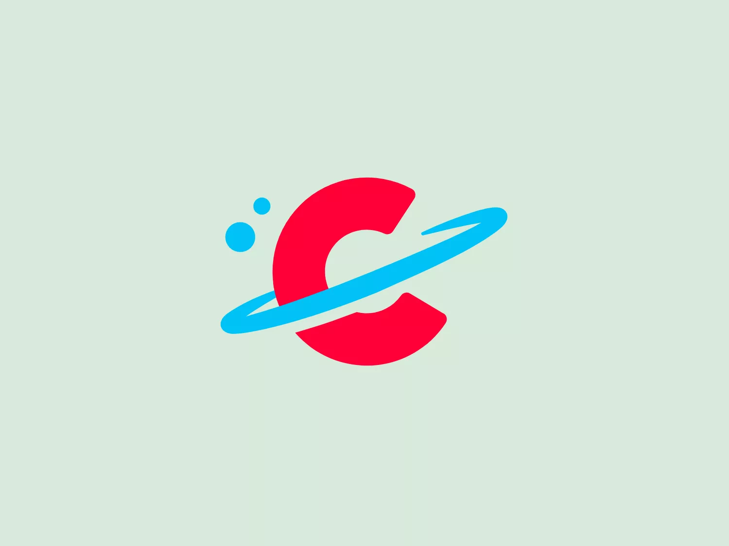 The logo for Character consists of a modern and abstract design featuring a bold red crescent shape with a sweeping light blue arc encircling its right side, suggesting motion or orbiting. Three small circles of varying sizes in the same light blue hue are placed near the top left of the crescent, adding a sense of energy or activity. The design's central cut-out gives the logo a dynamic negative space, increasing its visual interest. The overall aesthetic is clean, vibrant, and evokes a sense of innovation or forward-thinking. The contrasting colors create an eye-catching effect while retaining simplicity and balance.