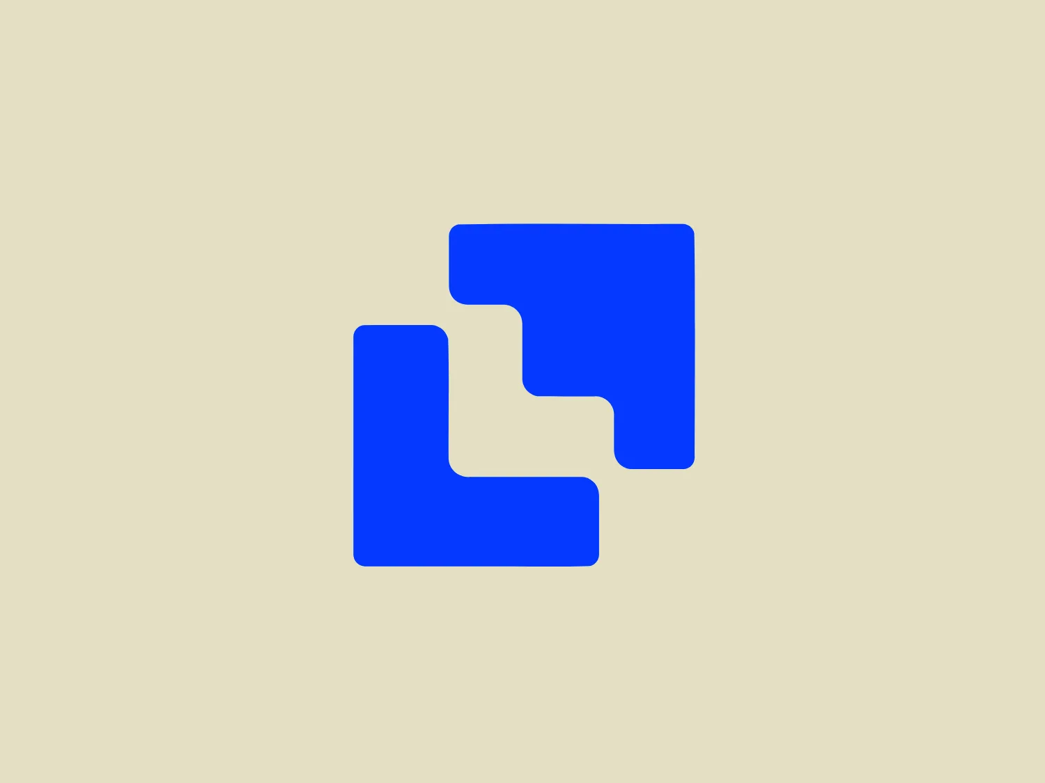 The Liquid logo features a bold, abstract design composed of two interlocking shapes resembling an "S" or a chain link. Both shapes are identical and feature sharp, straight edges and 90-degree angles, giving the impression of a continuous loop. The logo is monochromatic, using a bright, vivid shade of blue, which stands out with its simplicity and modern feel. There is a dynamic sense of connection and motion inherent in the design, suggesting interaction, strength, and perhaps technology or networking. For a background that complements this Liquid logo without overshadowing its vibrancy, a subtle and light hue would work best.