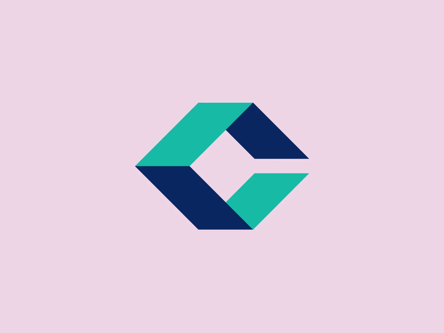 The Central Pacific Bank logo features a stylized, abstract geometric shape resembling a hexagonal frame with a missing corner. Inside this hexagon, there is a white arrow pointing rightward created by negative space. The design is modern and dynamic, conveying movement and direction. The logo uses two shades of teal, with the darker teal forming the outer parts of the hexagon and the lighter teal creating depth and contrast for the inner portions. Due to the vibrancy of the teal colors, a neutral and soft background color would complement the logo well.