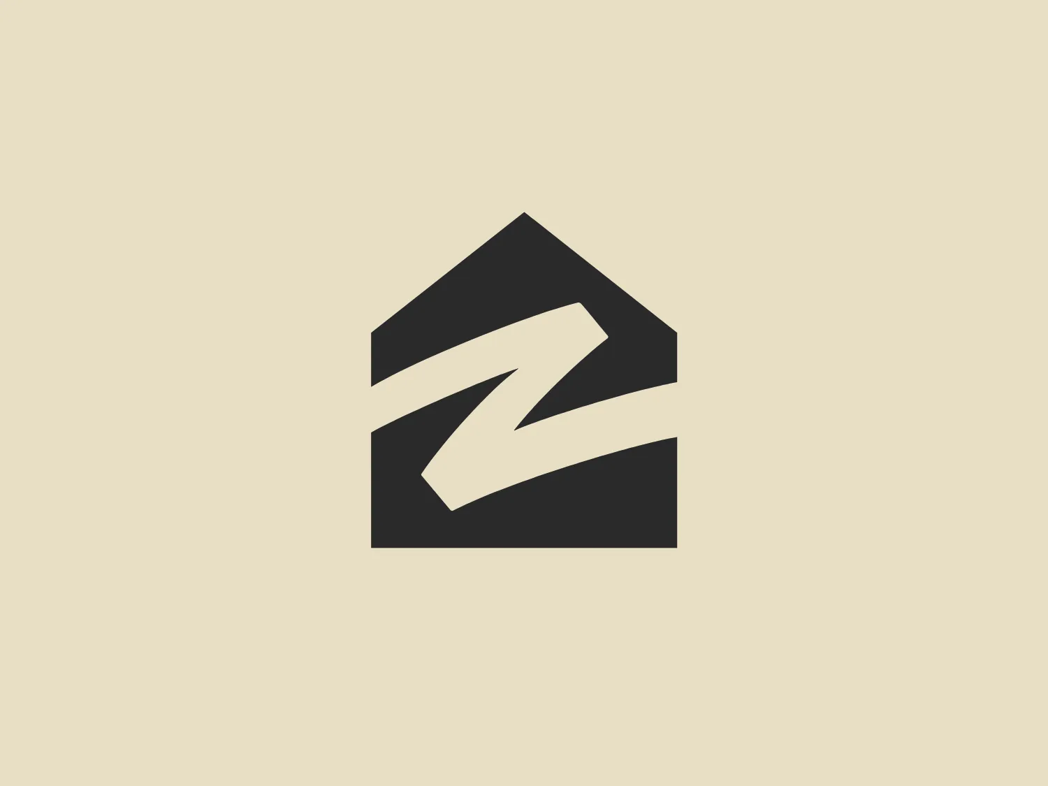 The Zillow logo features a bold, stylized mark composed of geometric shapes that form an abstract representation of a house or an arrow pointing upward, conveying growth or stability. Its design is modern and dynamic, utilizing sharp angles and straight lines. The logo is monochromatic, with a vibrant shade of blue that suggests professionalism and trustworthiness. There is a sense of movement implied by the white space that creates a forward-moving arrow within the upper shape. This logo would stand out well against a neutral background.
