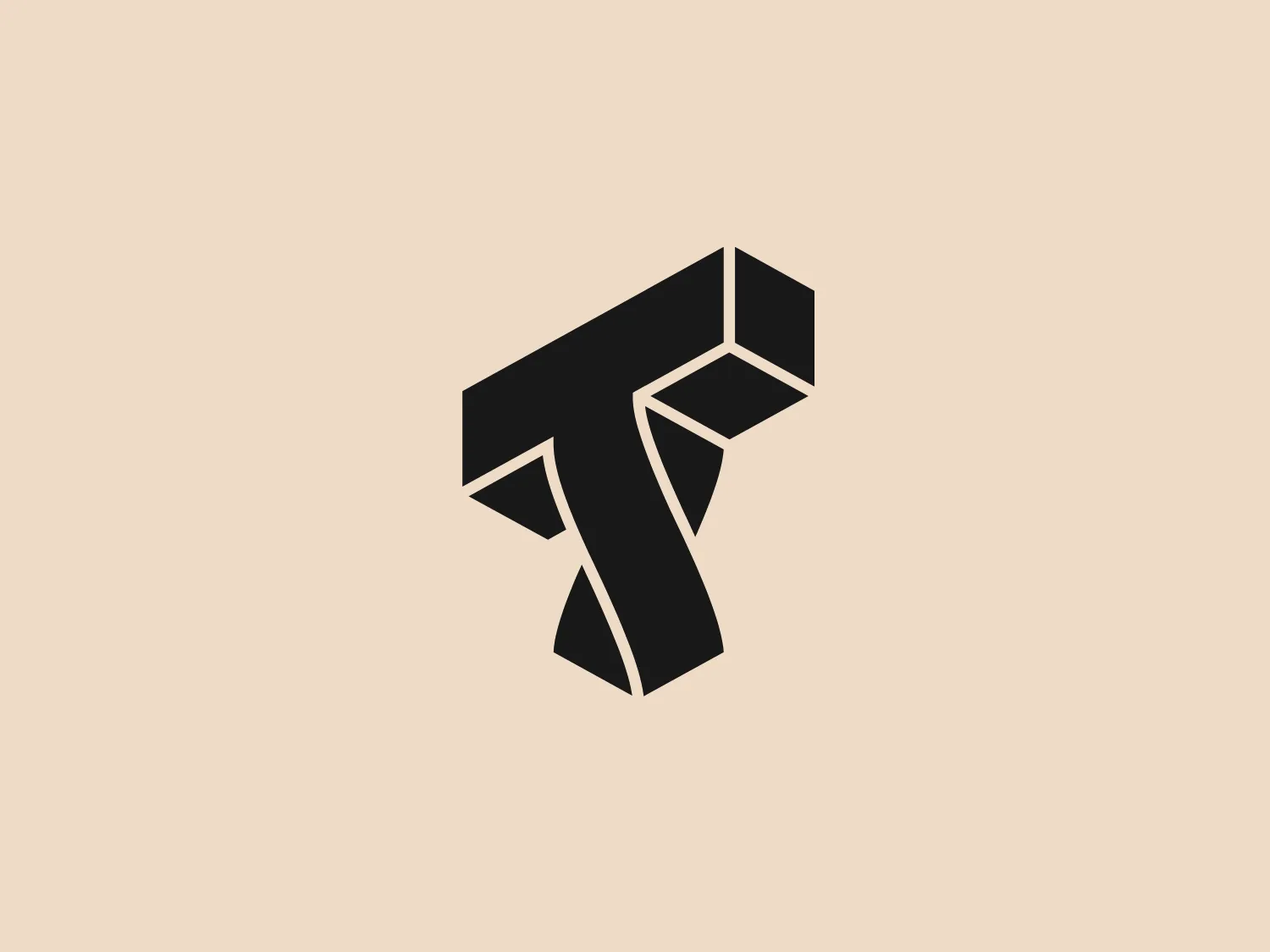 The Cornell Tech logo showcases a stylized, geometric letter "T" in a bold and angular design, conveying a sense of movement and modernity. Composed of crimson red (#DC143C) shapes resembling interconnected cubes with shaded facets, the logo suggests three-dimensionality. Utilizing negative space and sharp edges, the contemporary style communicates a dynamic and cutting-edge brand identity. The strong and vivid hue of the logo would stand out best against a light and neutral background. Hexcode: #F2E2D0