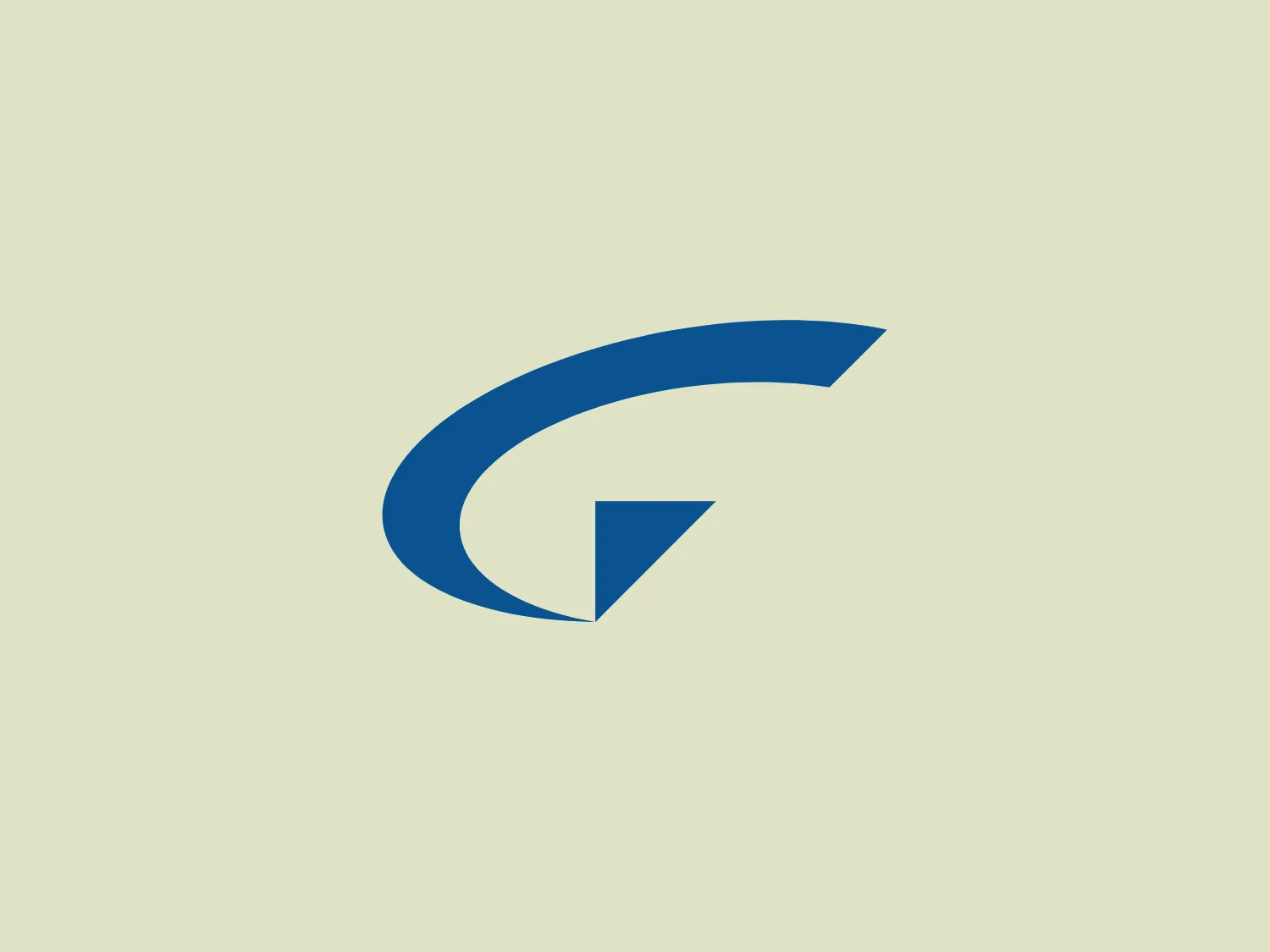 The Galanés logo features a sleek and modern design, incorporating a stylized letter "G" in a dark blue shade, evoking a professional and trustworthy impression. The dynamic curve of the logo, tapering from thick to thin, conveys a sense of motion, progress, depth, and dimension. The sharp, precise edges contribute to its contemporary aesthetic.