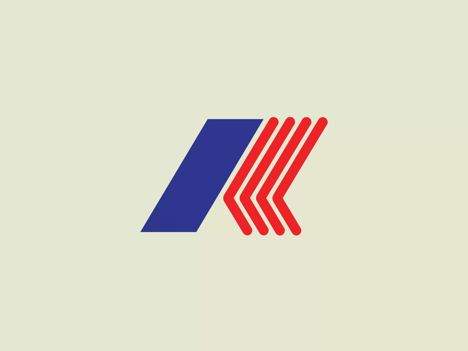 The logo in the image consists of a geometric design that features a bold blue chevron on the left connected to a series of red parallel lines on the right that fan outwards, creating a dynamic sense of movement and progress. The lines have varying lengths, suggesting depth and perspective. The color palette is simple yet striking, with the deep blue offering a strong contrast to the vivid red. The overall design aesthetic is modern, clean, and suggests speed or a forward-thinking approach. The shapes are angular and precise, indicating a focus on efficiency and precision.