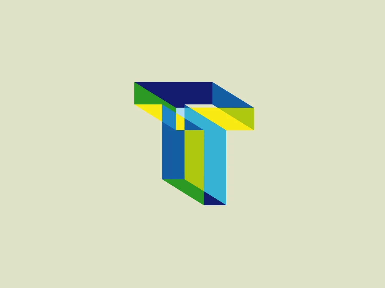 The Tinmar logo showcases a stylized, abstract letter "T" with a 3D effect, combining vivid, isometric perspective geometric shapes. The bold blue (#0057b8), bright yellow (#ffcd00), and deep teal (#009688) colors create eye-catching contrast, while the sharp angles and interlocking design convey modernity and innovation. The logo's contemporary aesthetic is enhanced by a playful yet professional appearance. The hex code for the overall design is #F3DDEB.