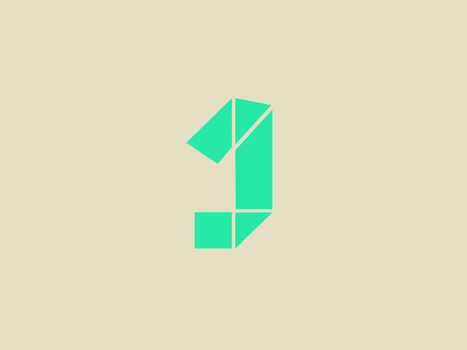 The One Appy logo features a stylized number "1" with geometric abstraction, composed of four separate polygonal shapes. The colors are in a monochromatic scheme of teal with varying tones that create a sense of depth and structure. It has a clean, modern look with a fresh and digital feel, likely representing a form of technological or innovative identity. The design is both minimalist and futuristic, with an arrangement that suggests movement or transformation.