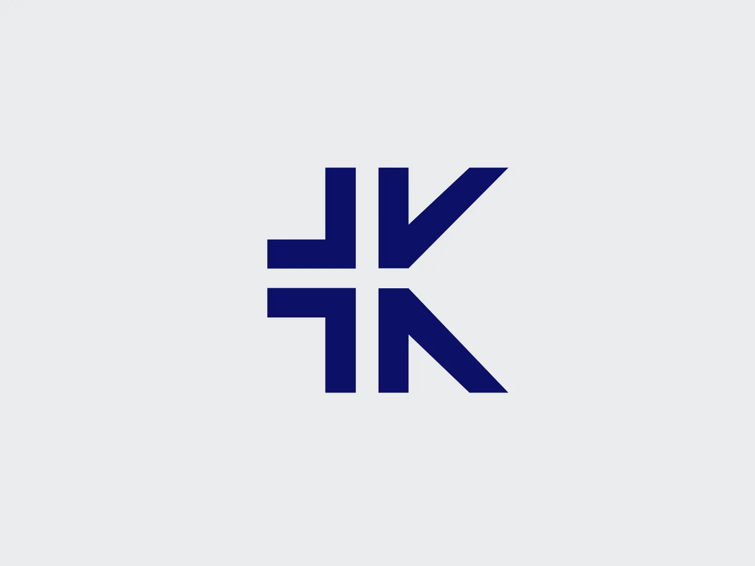 The logo for Kirby Group is a stylized combination of the letters "K" and "G," composed of thick, geometric shapes with sharp, clean lines. The deep blue color creates a bold and professional appearance, with an abstract arrangement that conveys symmetry and balance. The negative space between the elements also contributes to the overall design, resulting in a visually impactful logo.
