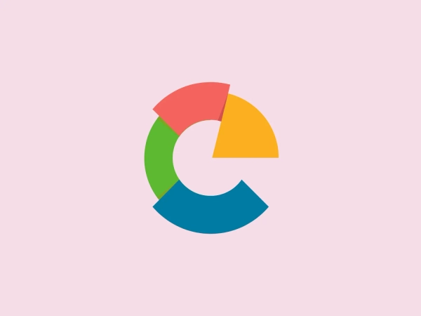 The eTactica logo showcases a simple and geometric design composed of four differently colored quarter-circle sectors arranged in a circular pattern, resembling a spinning wheel or pie chart. The transition from vibrant red to yellow, green, and blue creates a smooth and balanced look. The use of primary and secondary colors gives the logo an energetic and optimistic feel. The white negative space in the center subtly forms a 'C' shape, possibly representing the initial of the company or brand.