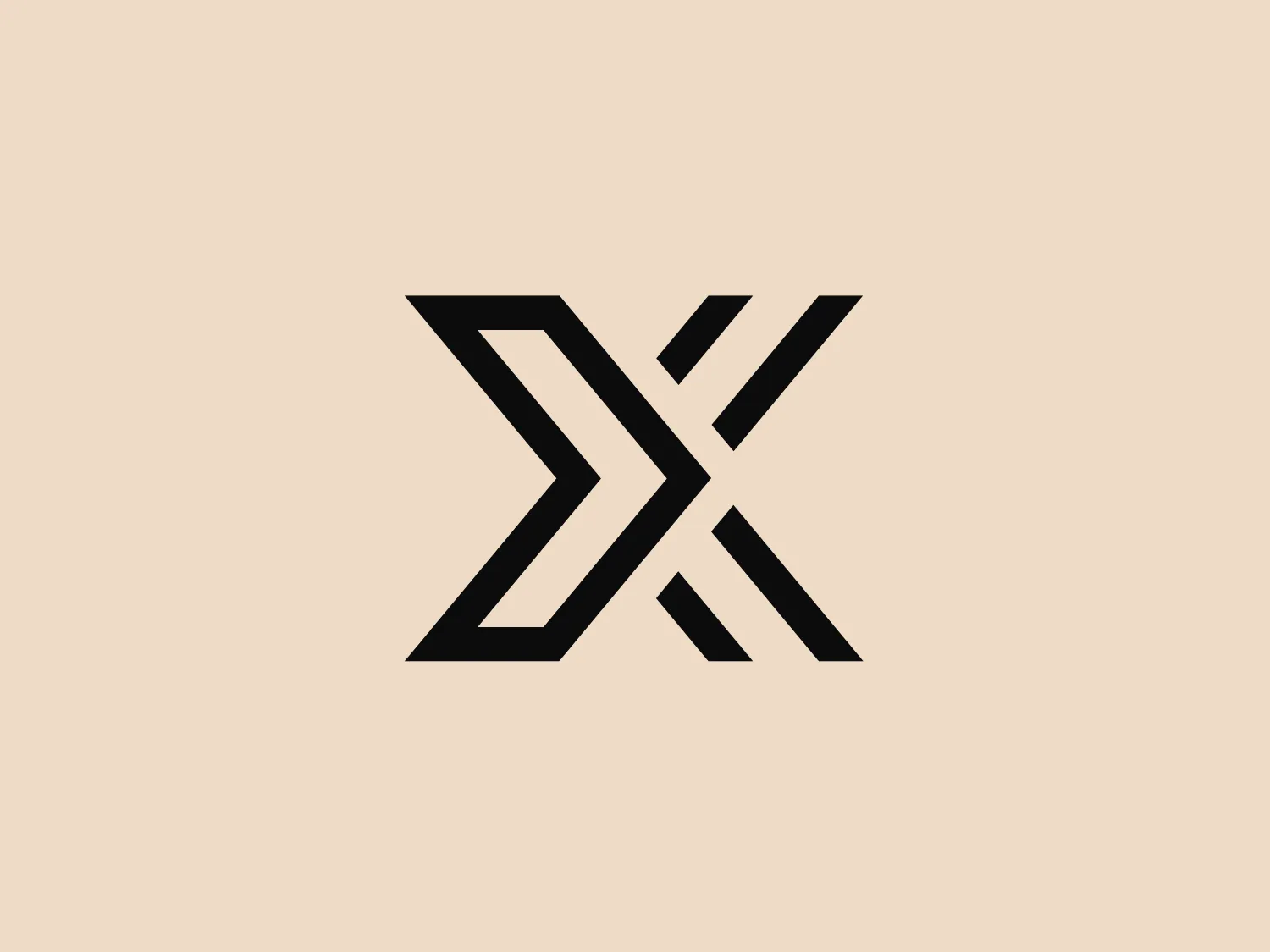 The Oxdog logo features a modern and dynamic design with two bold, interlocking black elements forming the letter 'X'. The use of negative space and intersecting angles creates a sense of movement and interconnectedness. This minimalist and contemporary aesthetic is accentuated by sharp contrasts against a white background, making it suitable for a modern brand identity.