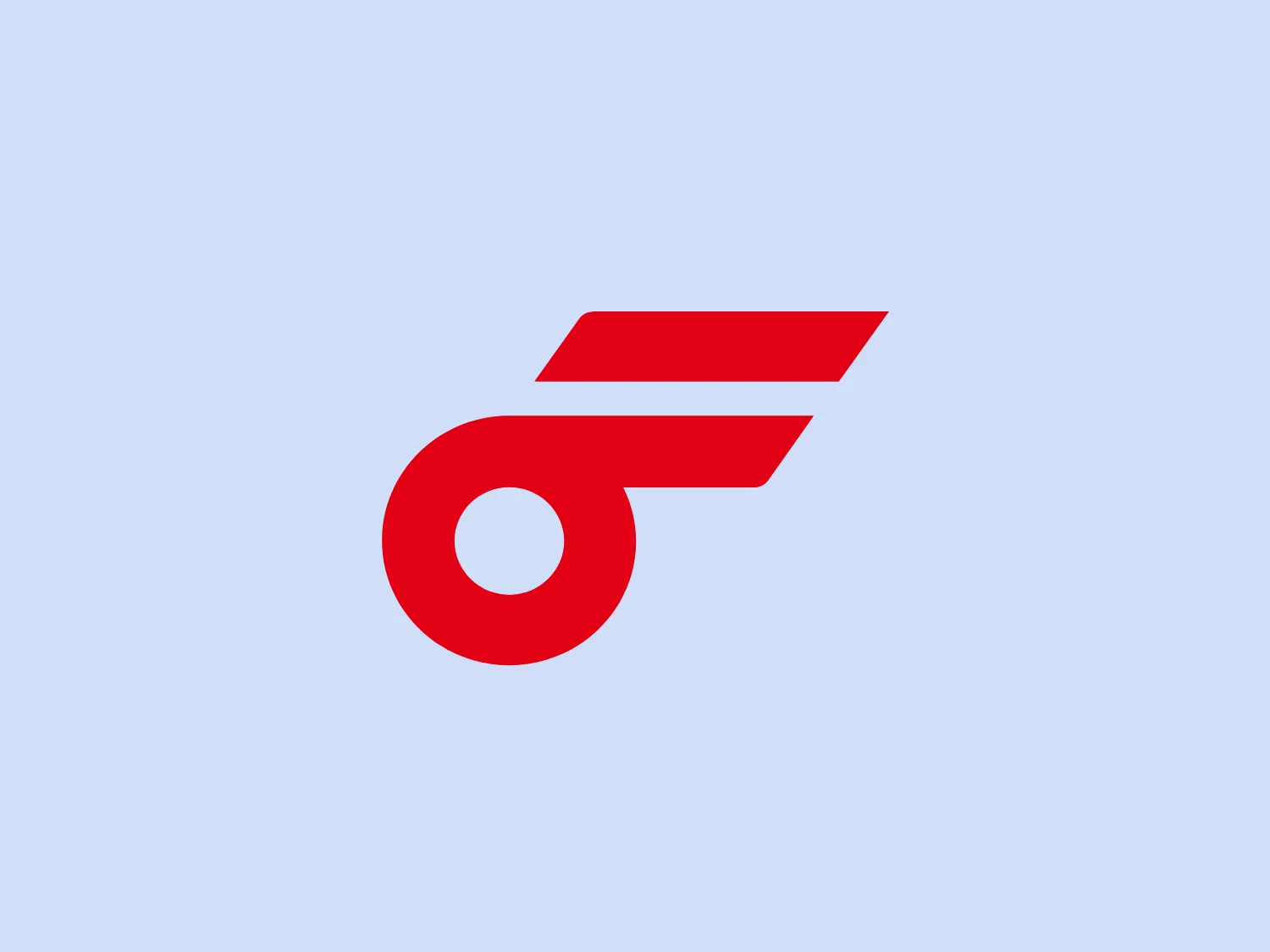 The image features a bold and dynamic logo with a combination of a circle and elongated shapes resembling a wing or a stylized letter "P". The sleek design exudes motion, with an angular line extending from the circle and two parallel stripes enhancing the impression of speed. The vibrant red color adds to its energetic and powerful character. With a modern and sporty look, this logo would appeal to brands associated with technology, sports, or any field valuing speed and efficiency.