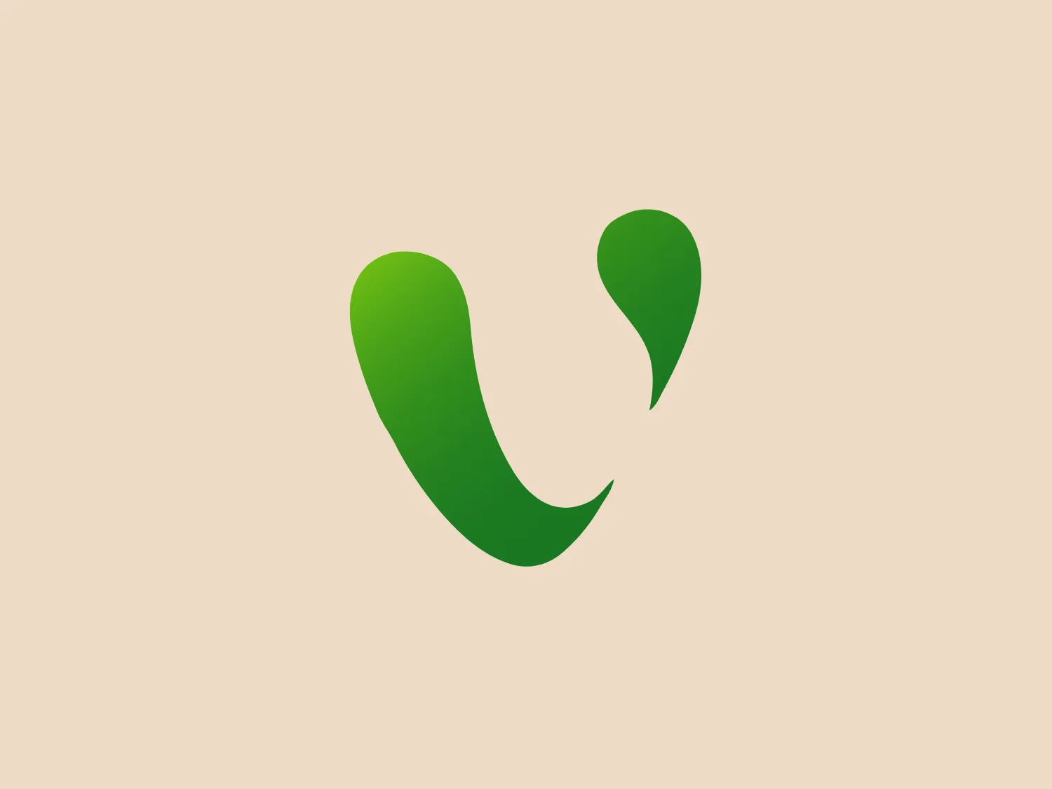 The Videocon logo showcases a stylized, abstract design resembling a lowercase 'v' composed of two swooping elements in a vibrant green color. The larger shape curves gracefully upwards and towards the right, while the smaller detached element echoes the curve. This sleek and modern design conveys movement and vitality, suitable for brands aiming to convey growth, eco-friendliness, or innovation.