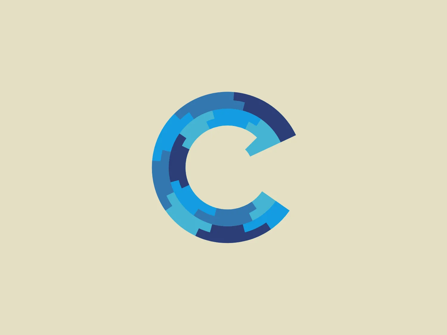 The Capistrano logo features a contemporary visual representation of the letter "C." The geometric design utilizes varying shades of blue, creating a pixel-like pattern that aligns diagonally to create a sense of depth. The gradient effect transitions from darker to lighter shades, contributing to its dynamic and modern aesthetic.