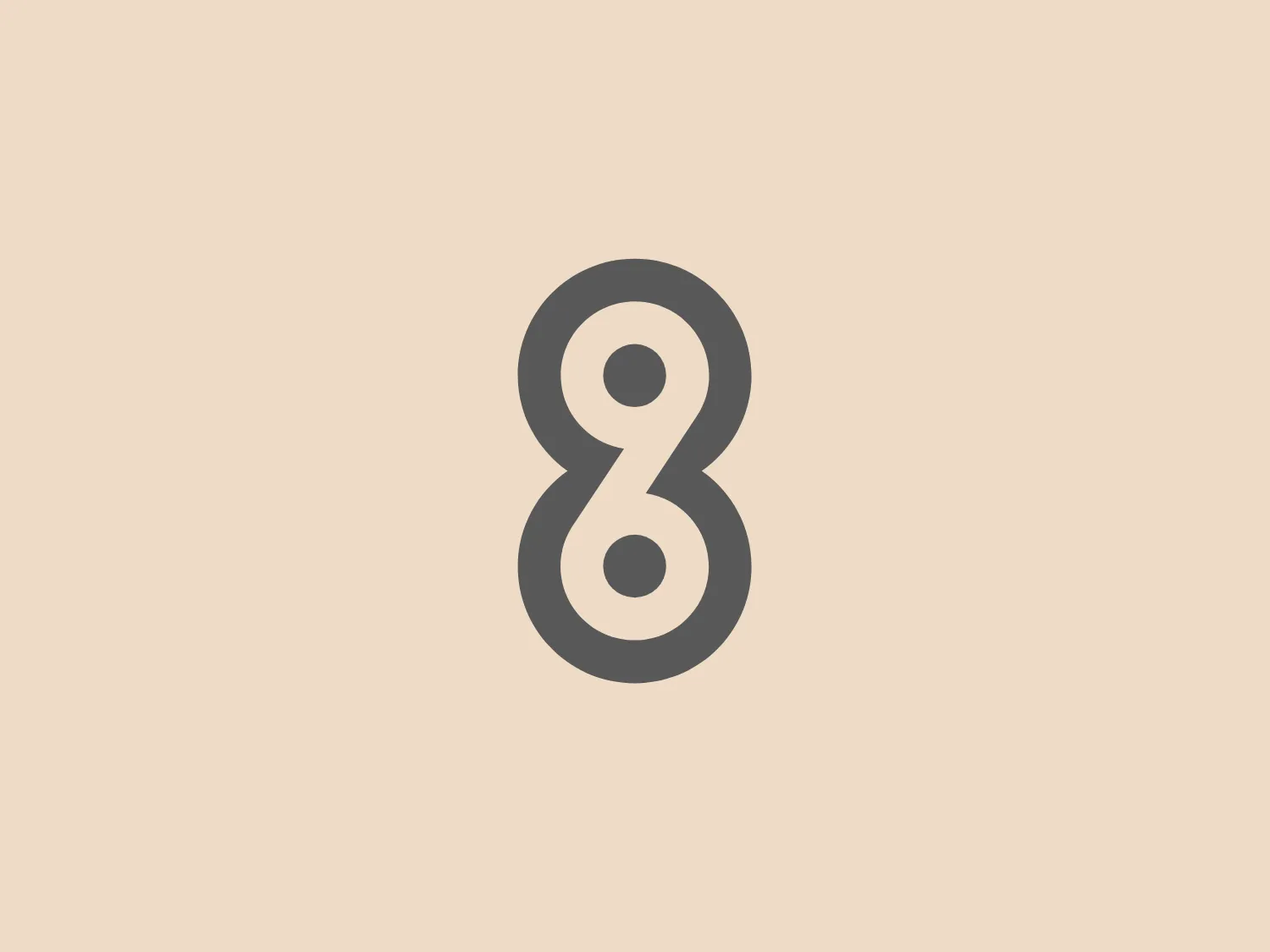 The 8 Percent logo features a minimalistic design with a stylized number "8" that has a modern and fluid look. The smooth curves and circular forms intertwine to create a balanced and symmetrical figure. The vibrant teal-like shade stands out for its brightness and clarity while the simplicity of the design allows for versatility across various mediums.