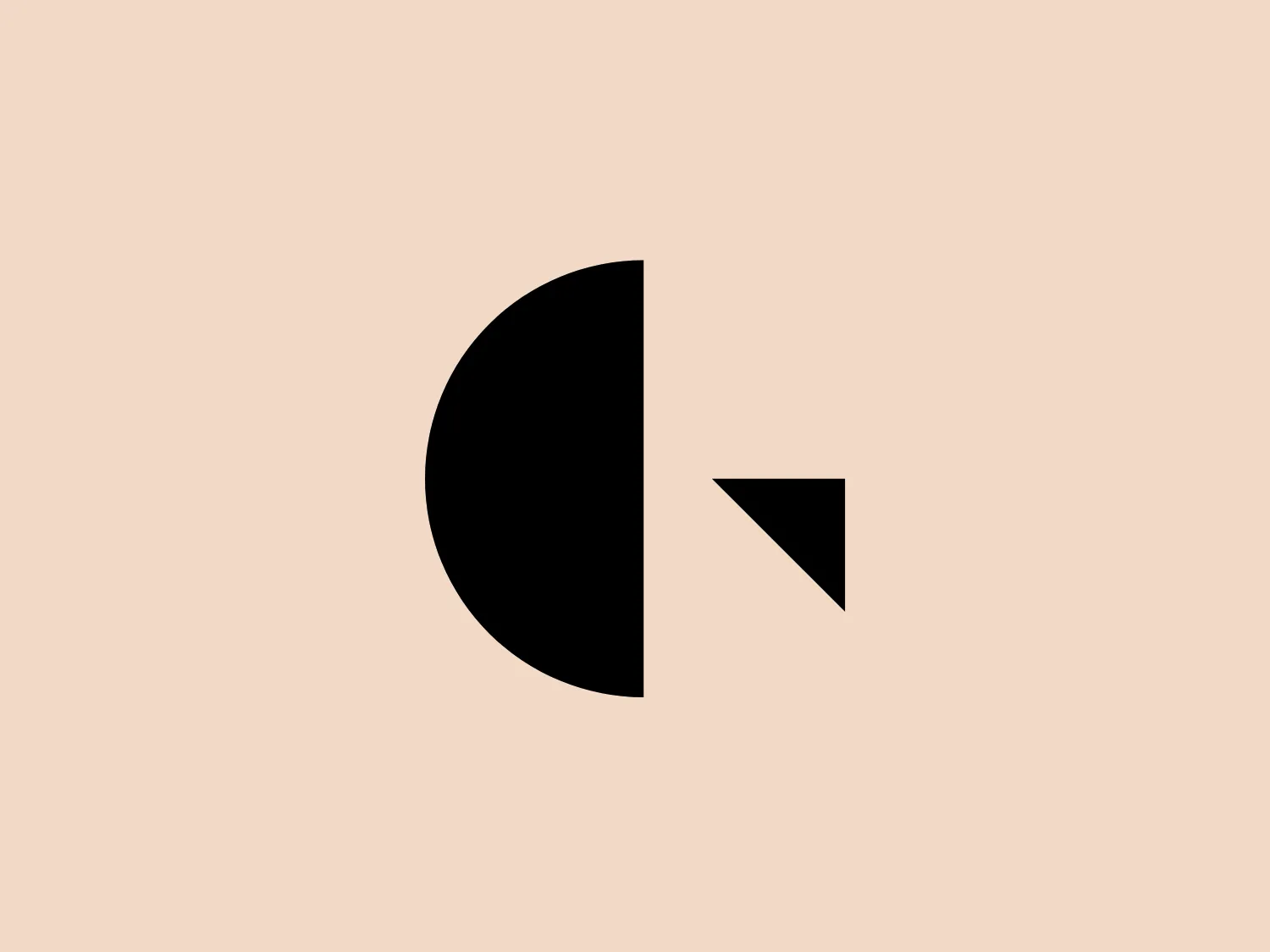 The Gresham Smith logo is a simple geometric design consisting of a large black semi-circle paired with a smaller black triangle, both sharing a flat edge that seems to connect them smoothly. This construction creates an abstract form, perhaps suggestive of a stylized letter or a basic object, utilizing negative space to define its bounds. The overall design is minimalistic, with a stark contrast between the black shapes and the white background, emphasizing a modern and sleek aesthetic.