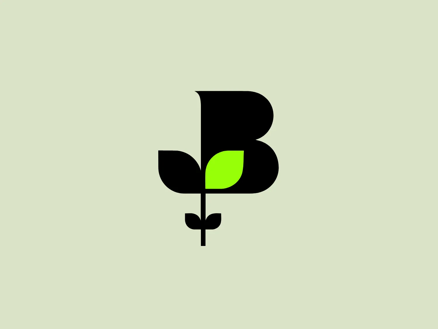 The Bedfordshire Chamber of Commerce logo showcases a stylized black letter 'B' transforming into a green leafy plant, accentuating a modern and organic feel. The black and green colors symbolize nature and sustainability, while the minimalistic design exudes simplicity and clarity.