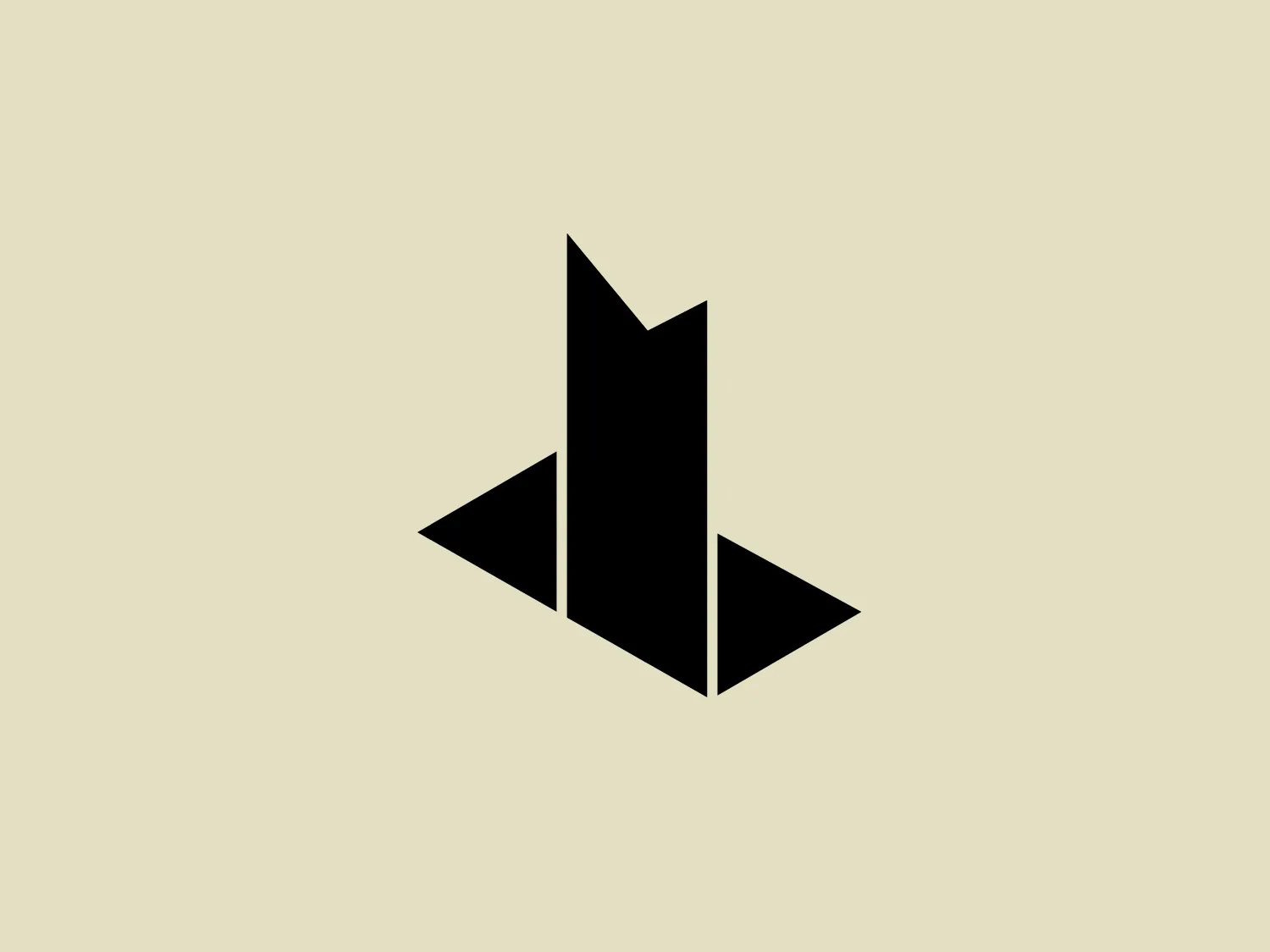 The logo for Landmark Premiere Properties features a stylized, geometric design consisting of black shapes, creating a modern and minimalistic look. The central figure resembles an abstract representation of a building or an arrow pointing upwards, flanked by two symmetrical wings or fins, giving the impression of stability and upward momentum. The design has sharp angles and clean lines, conveying a sense of professionalism and precision. The contrasting black against a lighter background emphasizes the logo's sleekness.