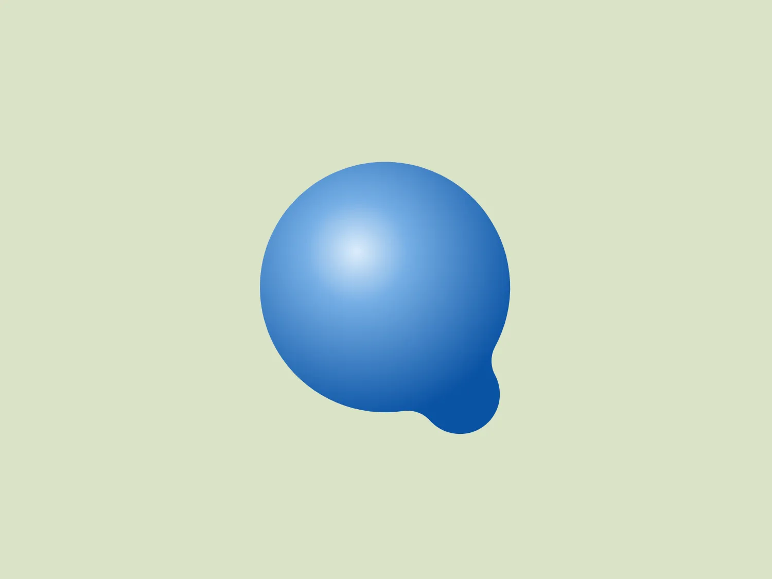 The Quantitative Biology Center logo depicts a stylized, abstract shape resembling a speech bubble or a fluid, organic blob. It is comprised of a gradient of blue shades, with the color transitioning from a deep, vivid blue at the bottom to a lighter, more sky-blue hue at the top. This gives it a sense of depth and vibrancy. The right edge of the shape curls slightly inward, adding to the dynamic and modern feel of the design. Given the cool tones of the logo, a background that complements it without overshadowing its impact would be ideal.