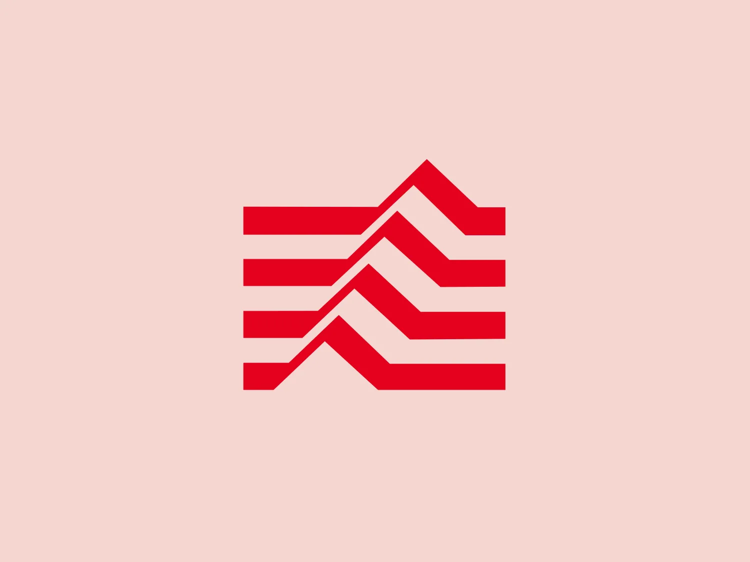 The logo for Architektenkammer Niedersachsen features a stylized abstract letter "A" constructed from red horizontal stripes and white spaces. The design is sharp and modern, with a sense of upward movement and growth corresponding to the ascending angle of the "A." The use of red gives the logo a bold and energetic feel. This logo would stand out well against a subtle background that complements its clean and simple aesthetic.