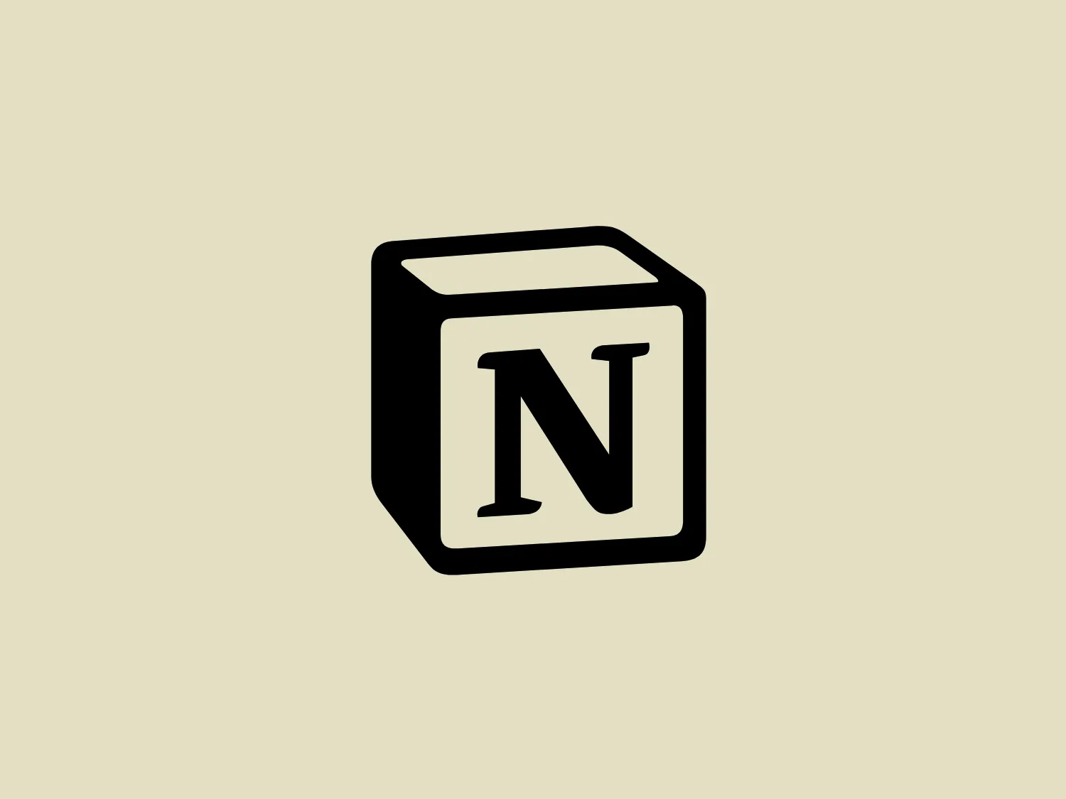 The image shows a bold and minimalist black-and-white logo comprising an uppercase "N" centered within a three-dimensional cube for Notion. The "N" is stylized in a clean, sans-serif font that suggests modernity and strength. The cube is represented in a 3D perspective, creating an illusion of depth that makes the letter appear as though it's embossed on one of the cube's faces. The crisp lines and solid black color of the icon give it a strong visual presence, indicating a contemporary and professional brand identity. Since the logo uses a monochromatic palette, selecting a background that offers sufficient contrast while maintaining a modern feel would be ideal.