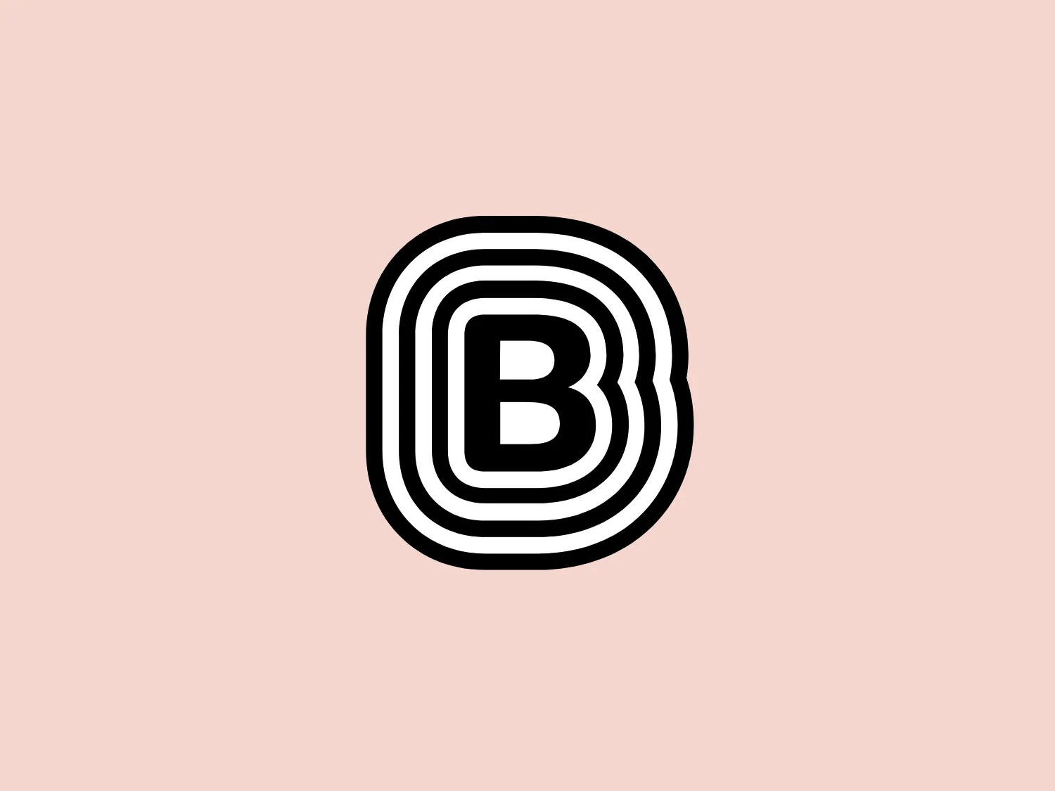 The Source B logo features a bold, uppercase letter "B" situated in the center of concentric, rounded rectangles. The design is monochromatic, using black for both the letter and the shapes, which gives it a strong and modern look. The rounded rectangles create a sense of depth and dimension as they appear to mimic the layers or slices of an onion, emanating outward from the central letter. The overall aesthetic is minimalist and would likely stand out on various media due to its simplicity and boldness.