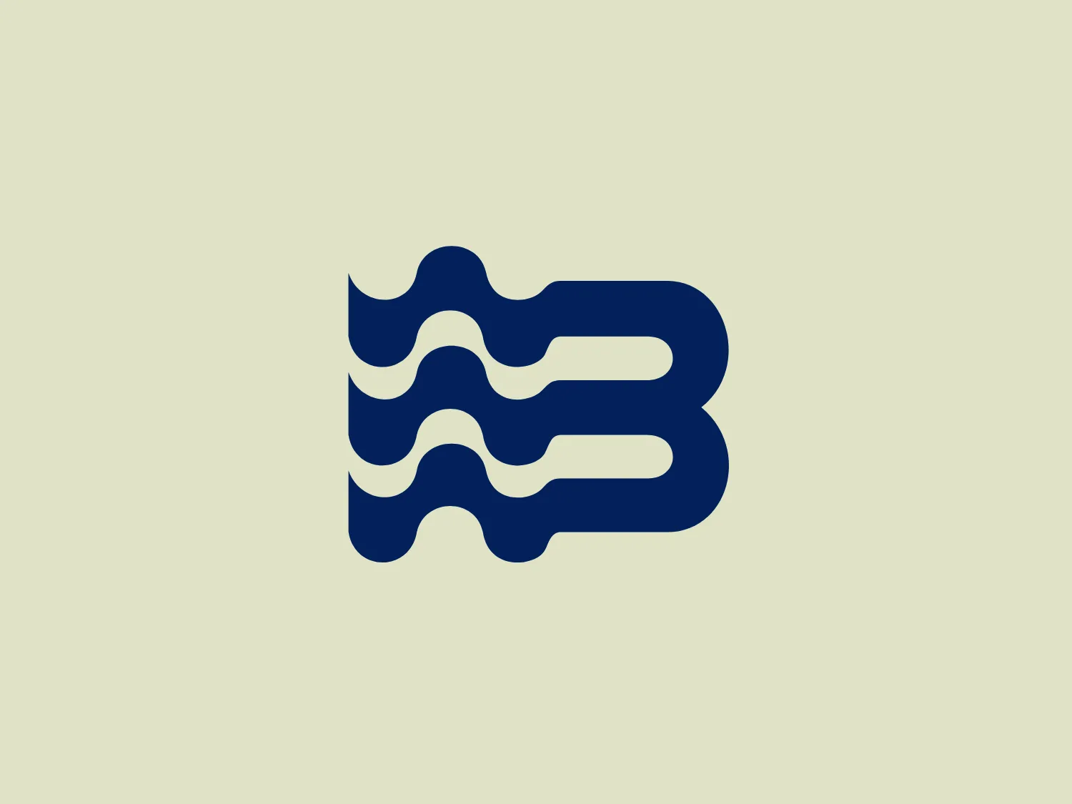 The Agbar logo features a stylized letter "B," comprised of three continuous, parallel, wavy lines. The deep blue color exudes professionalism and reliability. The dynamic and fluid waves within the "B" suggest movement, flexibility, and innovation. The design is modern, minimalist, and easily recognizable, with a friendly and approachable feel.