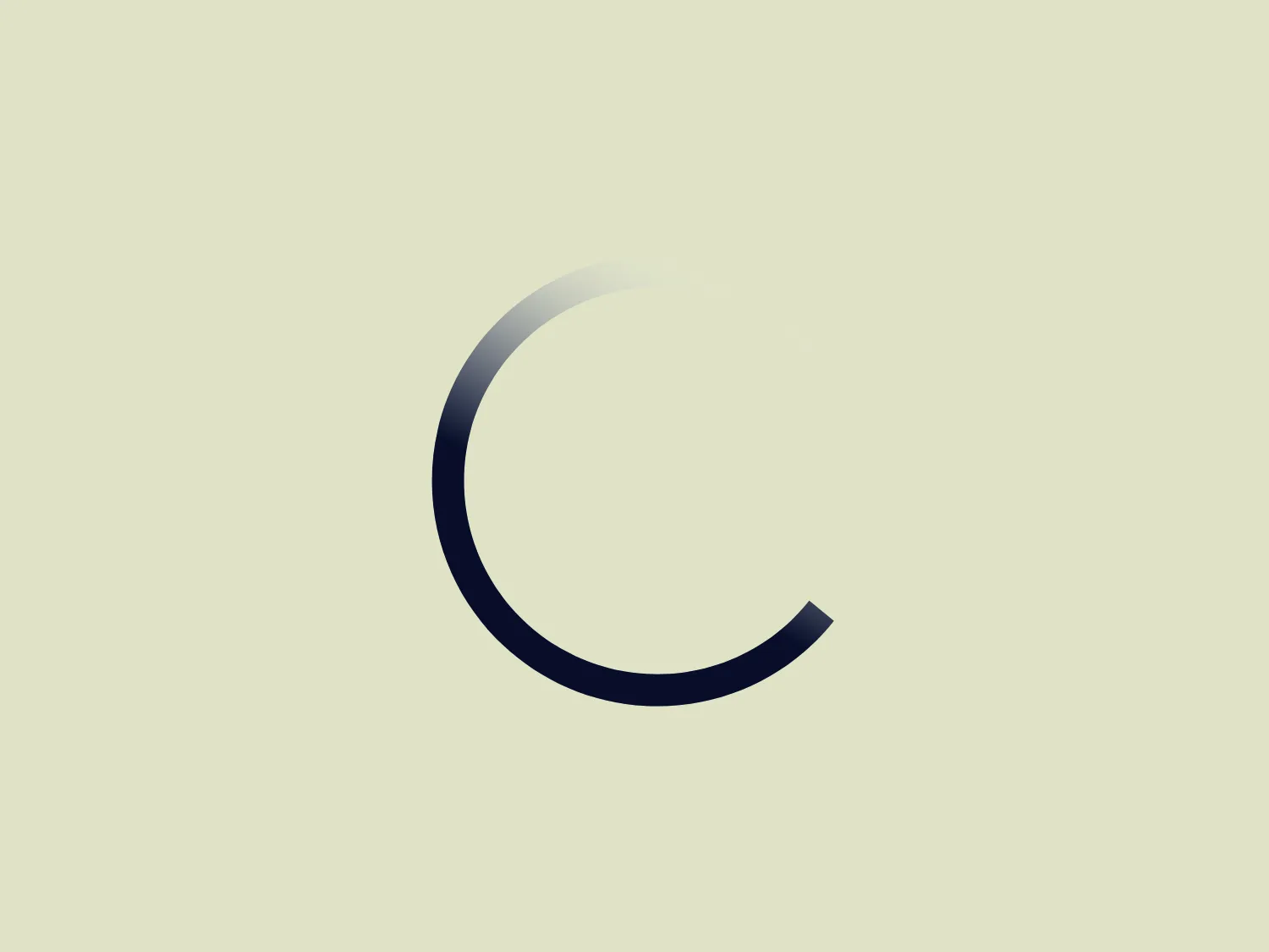 The Sanctuary on The Moon logo consists of a modern and sleek stylized letter 'C' with a gradient transition from a dark navy blue to a light grey, giving it a sense of dimensionality and depth. The design suggests motion and refinement, making it suitable for a tech or design-oriented context, while the color choice imbues it with a premium and professional feel.