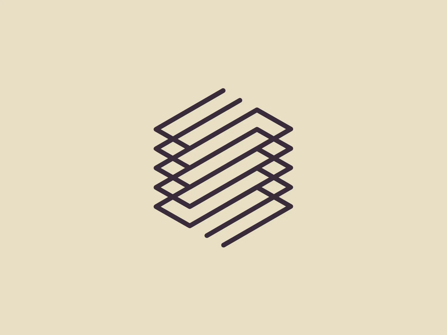 The Stevenson Systems logo presents a geometric design composed of stacked horizontal lines, producing an abstract and layered appearance. It exhibits vertical axis symmetry, conveying equilibrium and solidity. The varying line lengths, with the longest at the center, impart depth to the design. A minimalist and modern aesthetic appeals to a tech or design-focused audience. The restrained elegance of the dark mauve color further enhances its visual impact.