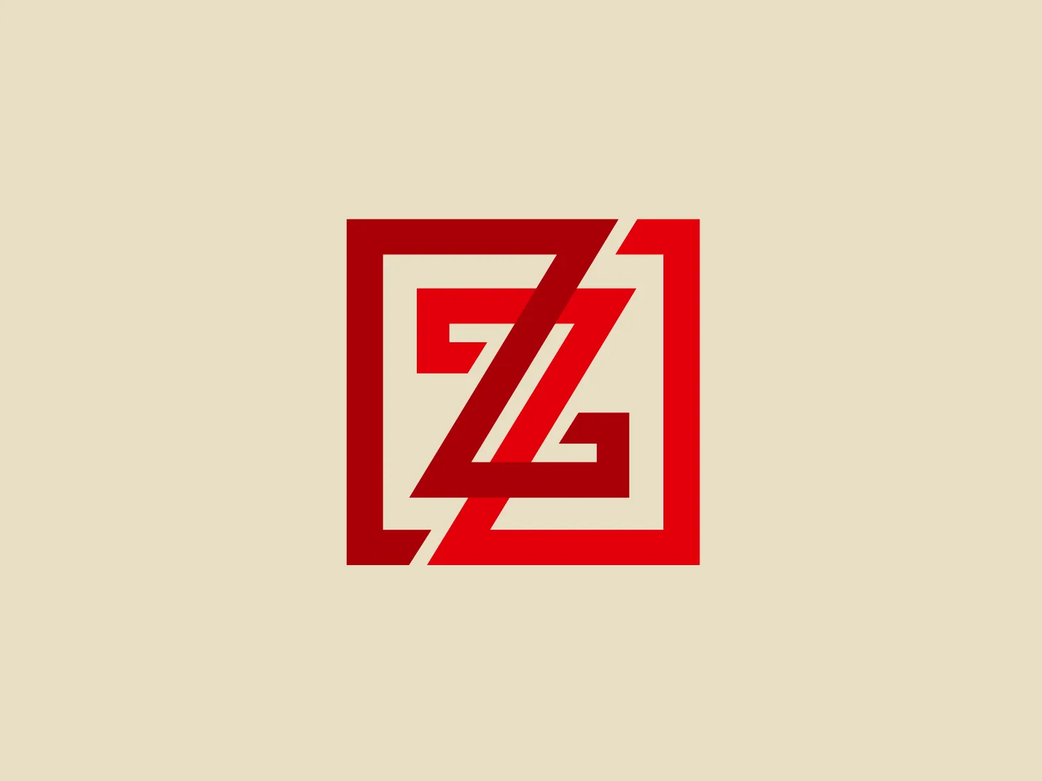 The Z-Squared logo features a bold and modern stylized letter "Z" enclosed within a square, with its lines aligned with the angles of the "Z" to create a cohesive and interconnected feel. The "Z" is formed by three thick, diagonal bands with sharp, right-angled corners, conveying strength and modernity. The vibrant, attention-grabbing red color and clean, minimalist design aesthetic make the logo stand out, while a light and neutral background tone would complement the strong red without competing for attention.