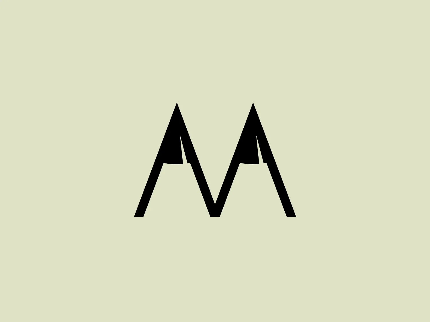 The Meadus logo features a minimalist and geometric design, showcasing a stylized representation of two mountains or peaks. One peak is slightly higher than the other, and bold, black lines with sharp angles create a modern, clean silhouette. The emphasis on symmetry and balance gives the logo a simple yet striking aesthetic, suitable for a variety of applications, especially those related to the outdoors, adventure, or stability.