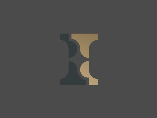 The Iron Insurance Partners logo features an abstract, geometric design with four stylized elements resembling the letter 'E.' Arranged within a square grid pattern, each 'E' faces outward to the four corners. The color palette includes dark gray (#4A4A4A), muted gold (#BCA77E), and off-white (#F0EDE5), presenting a sophisticated and modern aesthetic. The design creatively balances negative and positive space, with soft edges and contrasting colors adding depth and dimension. The logo's classy, minimal style is best complemented by a soft, neutral background to enhance the muted gold without overpowering the design. Hexcode: #E9E5CF