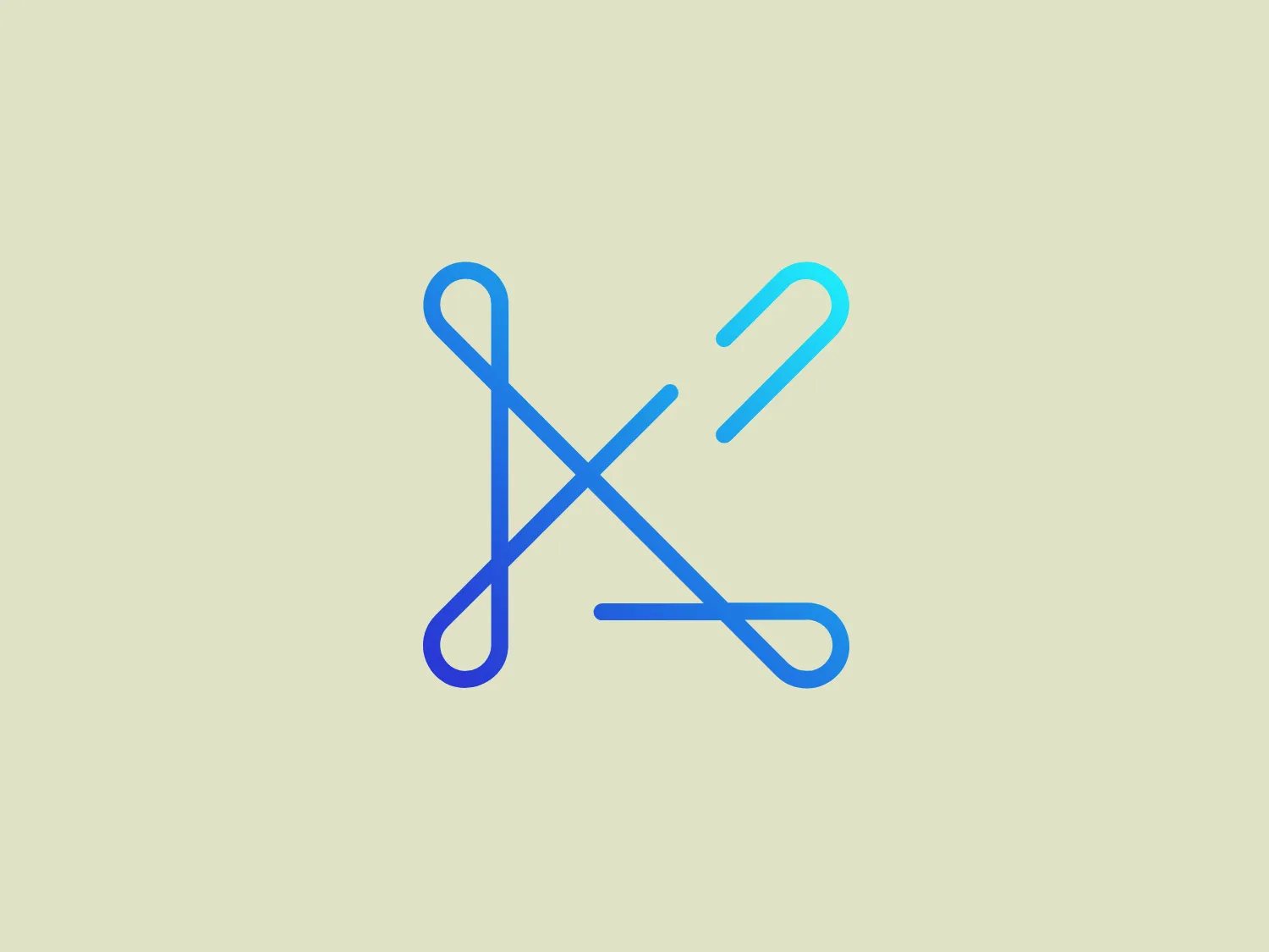 The image captures a modern and minimalist design for Katapult IO's logo. It features a stylized, abstract depiction of the letter 'X', utilizing a gradient transition from blue to teal/turquoise that adds depth and dimension. The smooth, curved lines intersect to form a continuous loop, presenting an energetic and dynamic appearance. The logo's rounded terminations enhance its soft and friendly appeal, while the overall simplicity and cool color scheme evoke innovation and approachability.