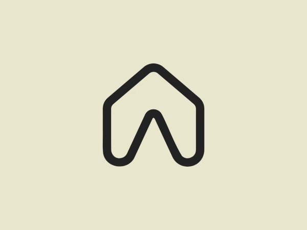 What we like about the Ameublea logo is the modern and approachable stylized letter "A" shape resembling a house, with bold lines and a contemporary deep teal color, giving it a stable and sophisticated feel.