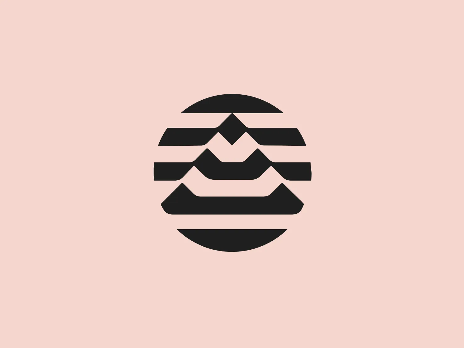 The Alpina Sports logo features a stylized, abstract motif with a series of horizontal stripes in a striking red color, creating a sense of motion or waves. These alternating bands are contained within a circular boundary that provides a neat, encapsulating effect. The design aesthetic is modern and clean with a bold use of color and geometric form. The look is minimalistic yet dynamic, harnessing simplicity to create an impactful visual statement.