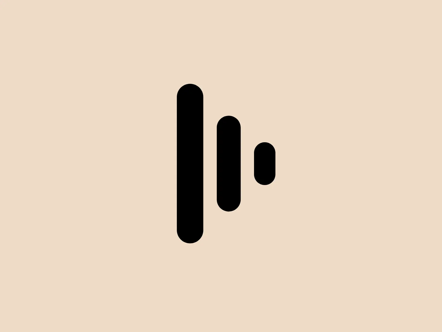 The Disguise logo features a minimalist design with three vertical bars decreasing in size from left to right. It is rendered in a solid, bold black color for a sharp contrast against a lighter background. The rounded ends of the bars give the design a modern and slightly playful character. The simplicity of the design suggests a contemporary, perhaps digitally-oriented brand, while the proportions and balance convey a sense of harmony and accessibility.