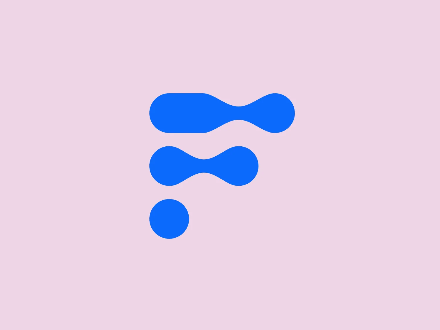 The logo for Flotiq is a minimalist abstract design featuring three vertically arranged shapes. The top and middle shapes are elongated and rounded, resembling dumbbells or bones, and are followed by a circular dot. The uniform, vibrant blue color of the shapes creates a sense of connectivity and flow. This simplicity allows for its versatile application across various mediums. The color blue, associated with professionalism, trust, and tranquility, is the primary color, and a light, subtle background that complements the blue is ideal for the logo.