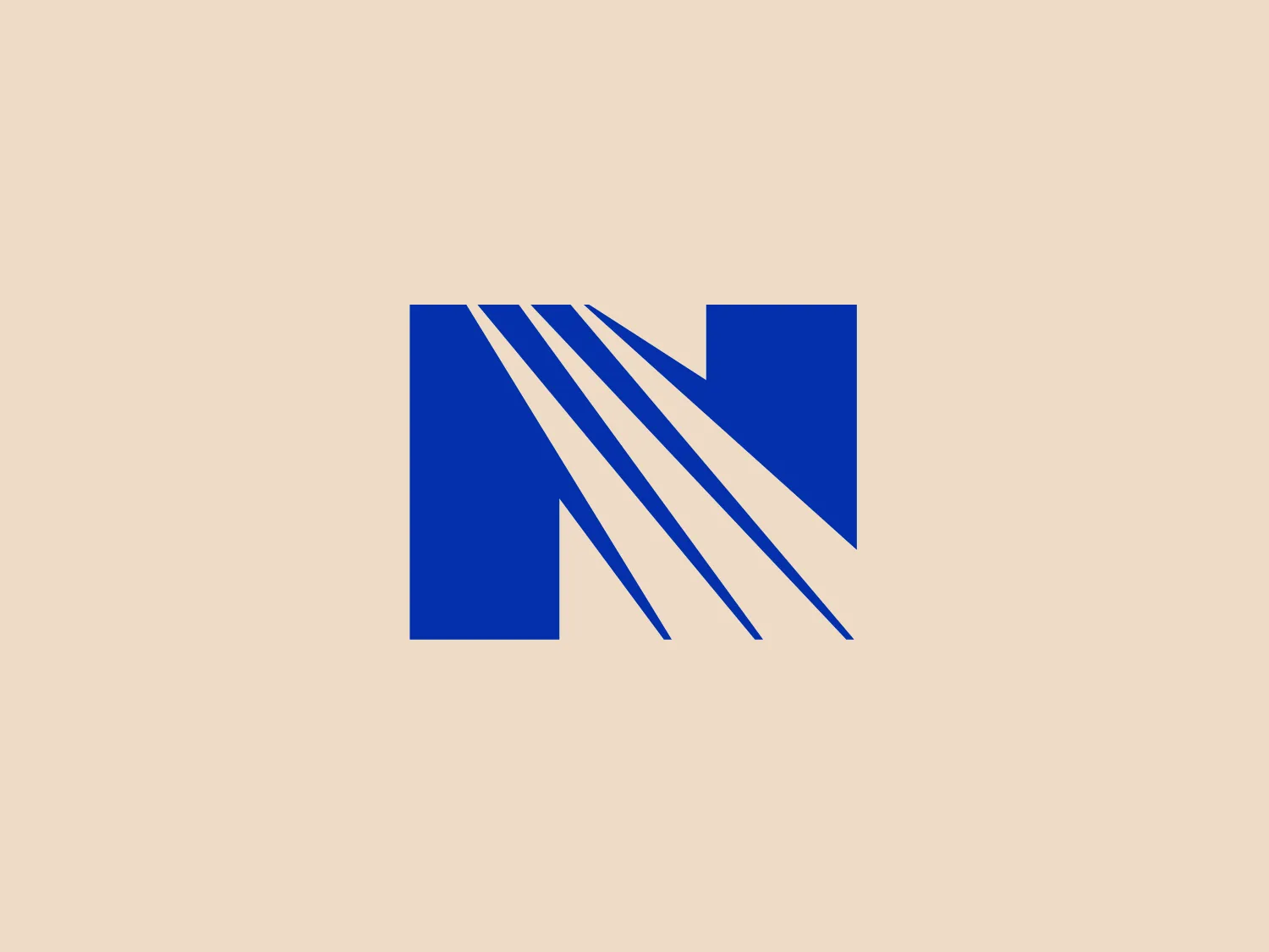 The Norton Healthcare logo showcases a bold, uppercase 'N' in a deep, vivid blue color, comprised of four diagonal lines intersecting a vertical bar on the left. The design exudes a dynamic and modern aesthetic with sharp angles and clean lines, conveying speed, precision, and technological advancement. The intense blue color adds a professional and reliable feel to the overall appearance, while a neutral and light background would complement it well without detracting from its impact.