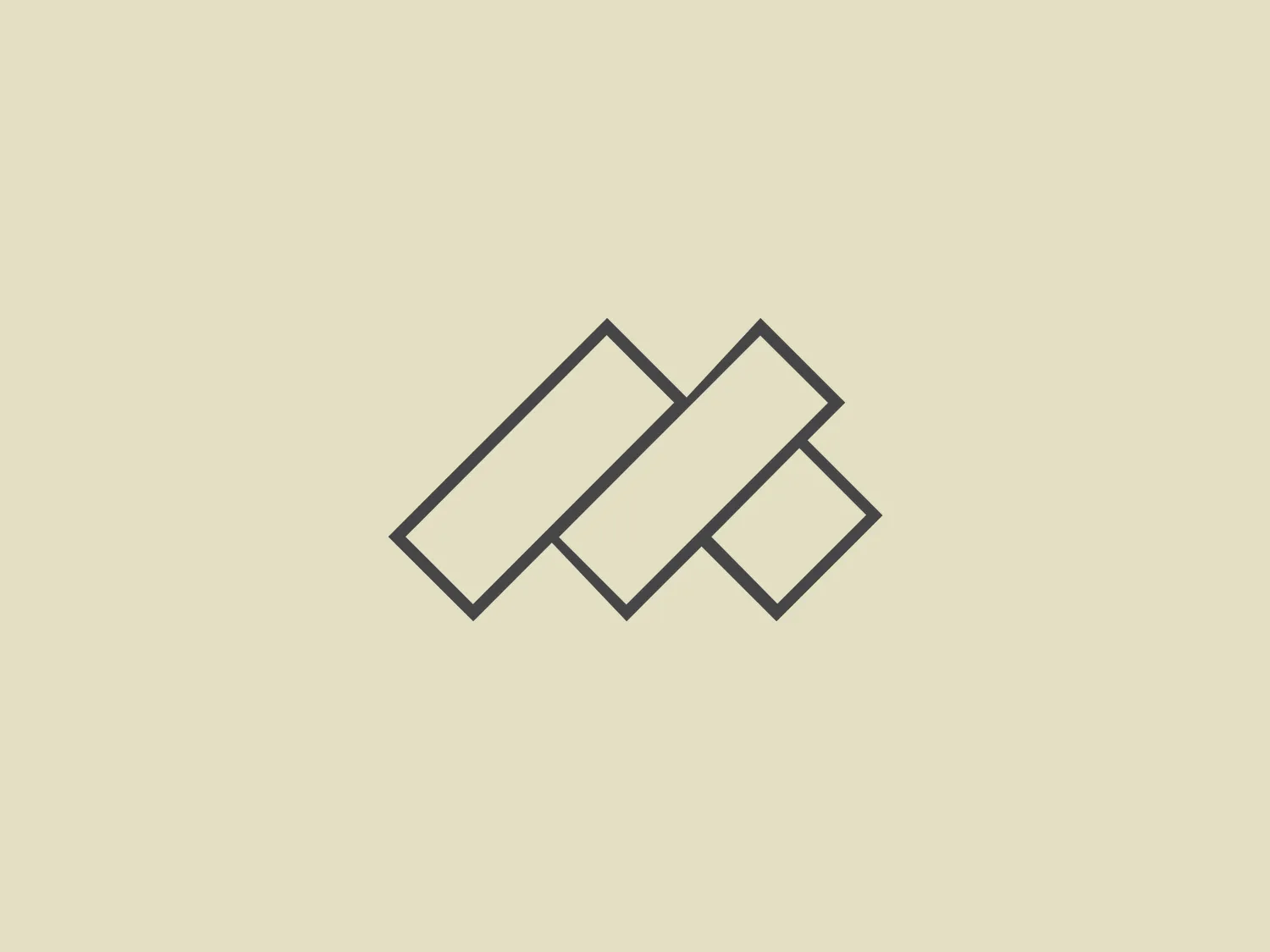 The Mattermark logo features two overlapping rhombuses, creating an abstract, geometric form. The primary shape tapers to points on the north, east, south, and west, suggesting a stylized 'X' or cross. The logo utilizes a single, flat teal color (#00BFBF) for a modern and clean look. The outlines of the rhombuses are uniform in width, and there's a sense of symmetry and balance due to the even overlap in the center. It's a simple yet dynamic logo, with an overall minimalist design aesthetic that conveys a sense of precision and professionalism. Hexcode: #E9E5CF