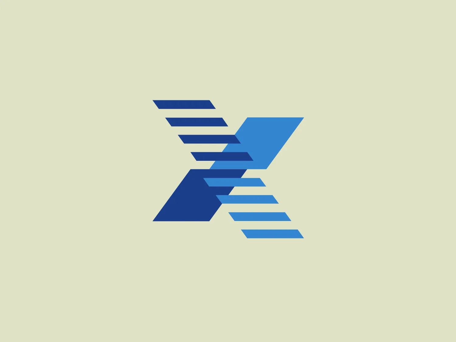 The Xchanging logo is a stylized rendition of the letter "X" consisting of geometric shapes and a gradient of blue tones. It contains sharp angles and solid and striped elements, creating a sense of movement and depth. The left half features lighter parallel stripes, implying speed or digital connectivity, while the right side is solid, conveying stability. The use of blue suggests reliability and professionalism. This modern and dynamic design would stand out well on a light, subtle background.