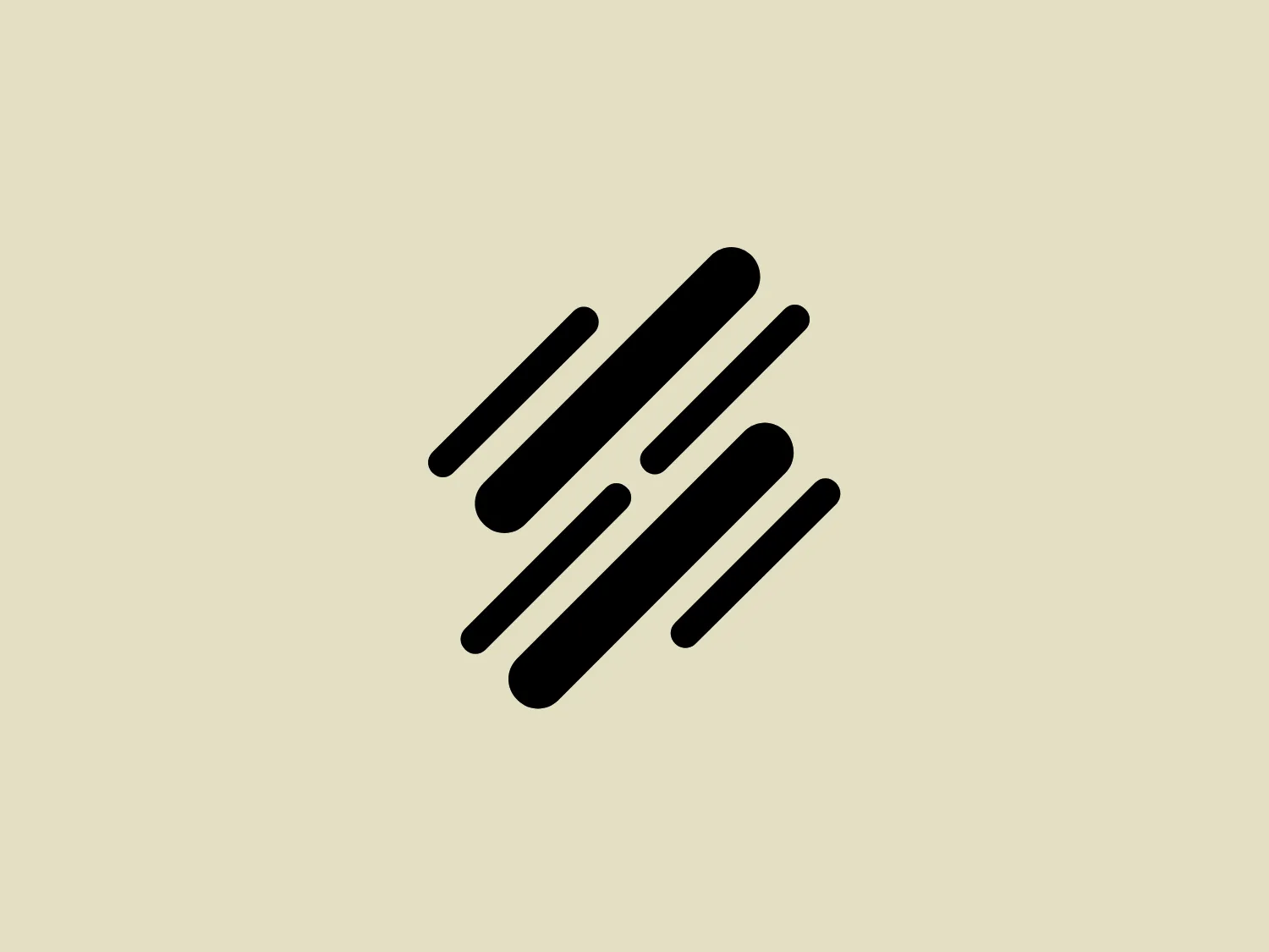 The image displays the Deutsche Telefon logo consisting of a series of six black lines, each with a slight curvature that creates a sense of motion or fluidity. The lines are stacked diagonally, closely together in a staggered formation, giving the appearance of a stylized abstract shape or letter. The lines vary in length, with the center lines being the longest, which could be interpreted as an abstract wing or a highly stylized 'S'. The simplicity of the design, with its bold black color and use of negative space, gives the logo a modern and dynamic feel.
