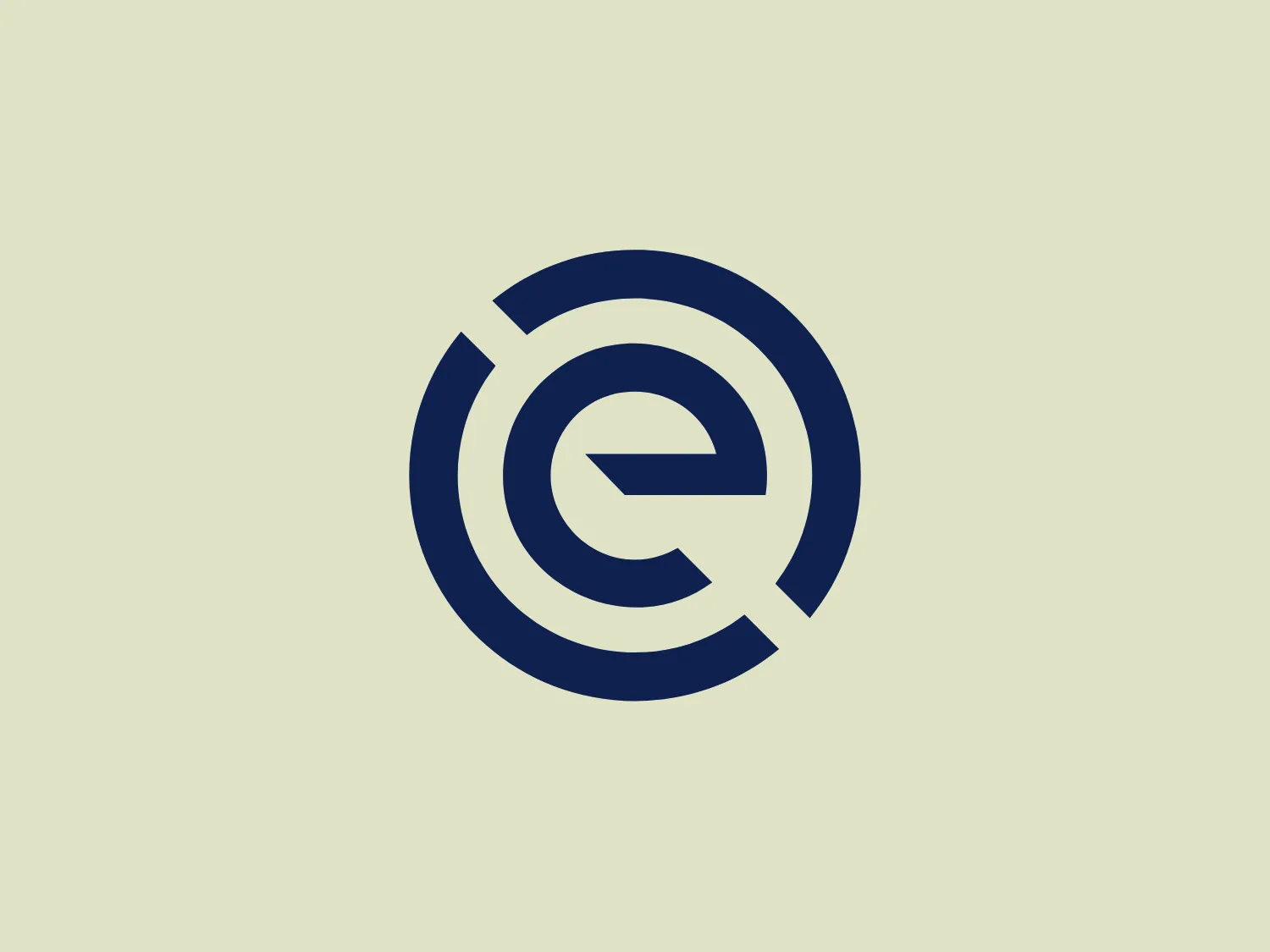The logo presented for Eredivisie is a modern and minimalist design, comprising two interlocking shapes - a circle and a stylized letter "e." Crafted with smooth, clean lines, the logo suggests continuity and connection, with a deep, elegant navy blue as the primary color, providing a professional and trustworthy feel to the design. The negative space within the "e" creates a dynamic effect, making the letter stand out distinctly against the circular outline. Overall, the aesthetic mixes a corporate sensibility with a fresh, contemporary look.