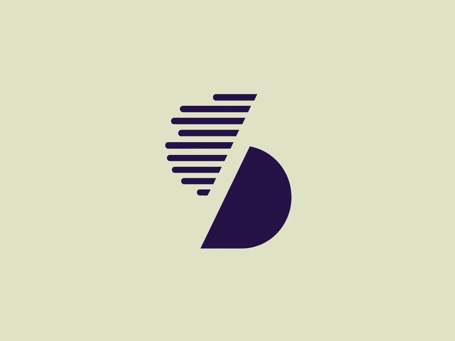 The SSE Audio logo features a monochromatic, deep purple, stylized abstract design that resembles a dynamic shape or a motion symbol. It consists of a solid semicircular shape on the right, with a flat edge on the left side, combined with a series of parallel lines that start wide on the left and taper off towards the right, giving the effect of speed or digital data streaming. The overall aesthetic is modern, minimalistic, and tech-oriented, likely intended to communicate efficiency and forward-thinking.