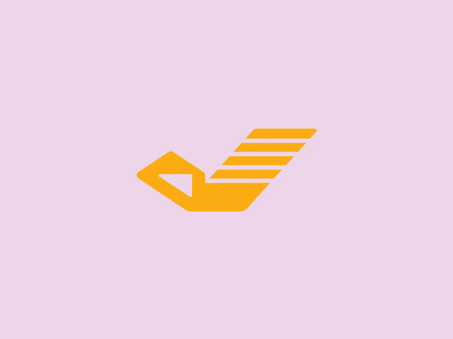 The Vietnam Post logo showcases a stylized, abstract wing in a vibrant yellow color. Comprised of seven horizontal bars that taper in width from left to right, the wing exudes a sense of motion and speed. The left end forms a sharp angle resembling a bird's beak, contributing to the overall aerodynamic theme. The design achieves a clean, sharp, and modern aesthetic with its dynamic and minimalistic approach.