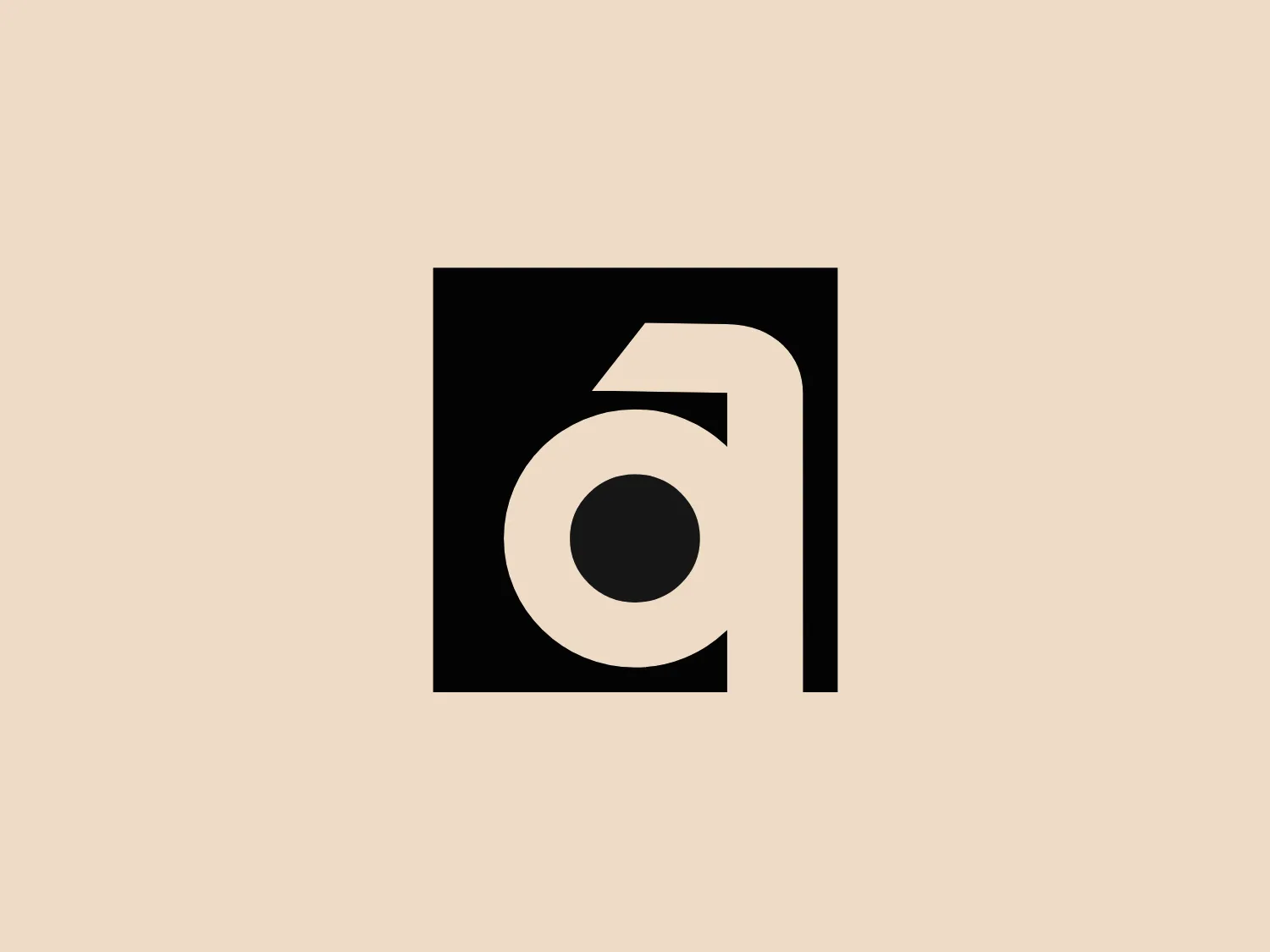 The Akon Hidrolik logo exhibits a bold and minimalist design with a black square background. Within the square, a white geometric shape forms a stylized letter "a" with a red circle at the base, evoking the imagery of a needle's eye or a focal point. The overall aesthetic is modern and contemporary, utilizing primary colors and strong contrast to enhance its visual impact. Its simplicity renders it highly recognizable and versatile.
