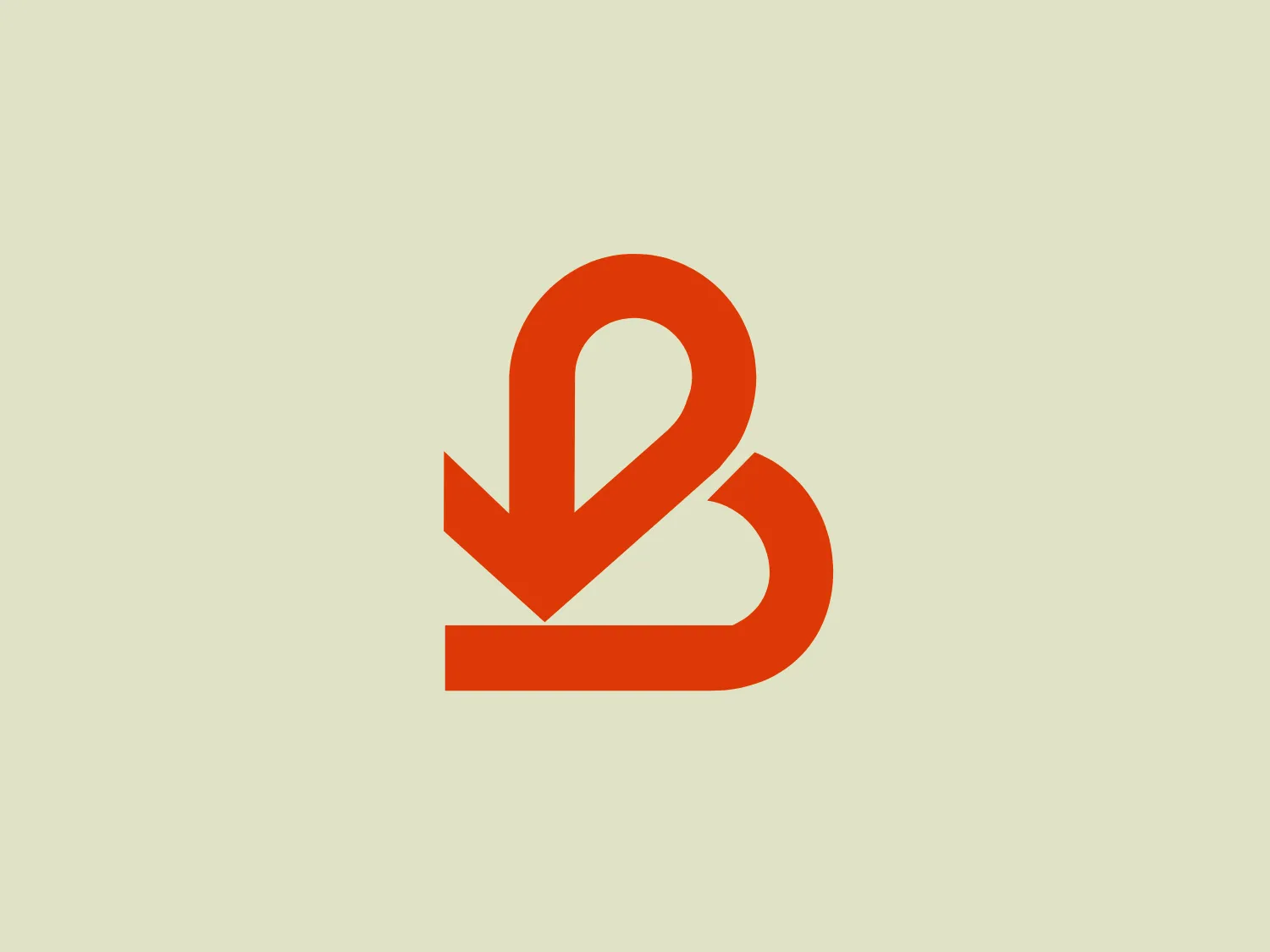 The Brasanitas logo features an abstract, stylized design resembling a lowercase letter 'b'. Composed of bold, flowing curves and sharp angles, it exudes dynamic motion. The main shape starts with a thick stroke that loops downward and tapers into a sharp point, almost like an arrow or a swoosh, then curves back up and around to cross itself, forming the loop of the 'b'. The vivid and saturated orange color stands out and conveys energy and vibrancy, giving the logo a contemporary and sleek look with a sense of fluidity and forward motion.
