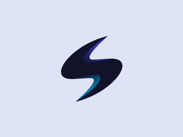 The Snap Labs logo is a stylized abstract shape with a dynamic, fluid appearance that suggests movement and agility. It features a dark blue primary color with a gradient effect transitioning to purplish and light blue accents, giving it depth and a modern, sleek look. The design is minimalistic yet bold, with its curved lines creating a sense of balance and forward momentum. The logo's design is versatile and could represent a variety of industries, including technology, sports, or a creative agency. It is both professional and contemporary, with a touch of sophistication due to the color palette and the smooth flow of its contours.