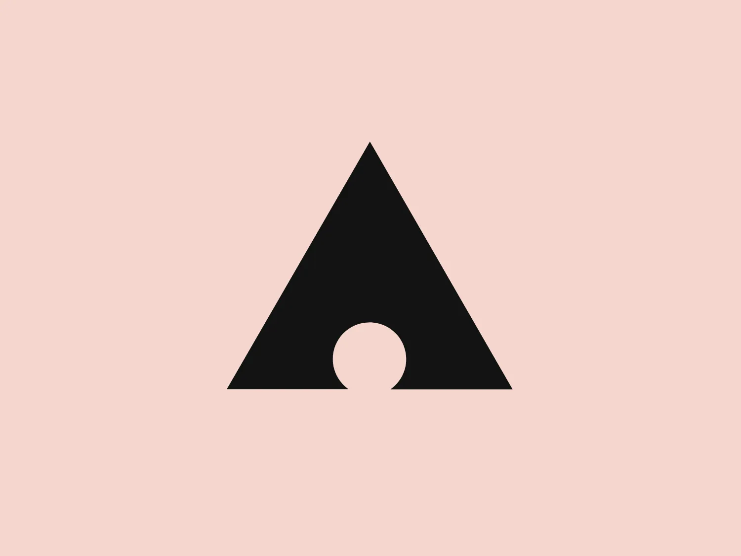 The Agrobank logo features a bold red isosceles triangle pointing upwards, with a smaller white circle centered at its base, creating a negative space. The shapes are simple and the contrast is stark, making it eye-catching and easily recognizable. This minimalist design conveys a sense of stability, direction, and progress, while the circle could symbolize unity or completeness. The use of red adds an energetic, passionate quality to the design.