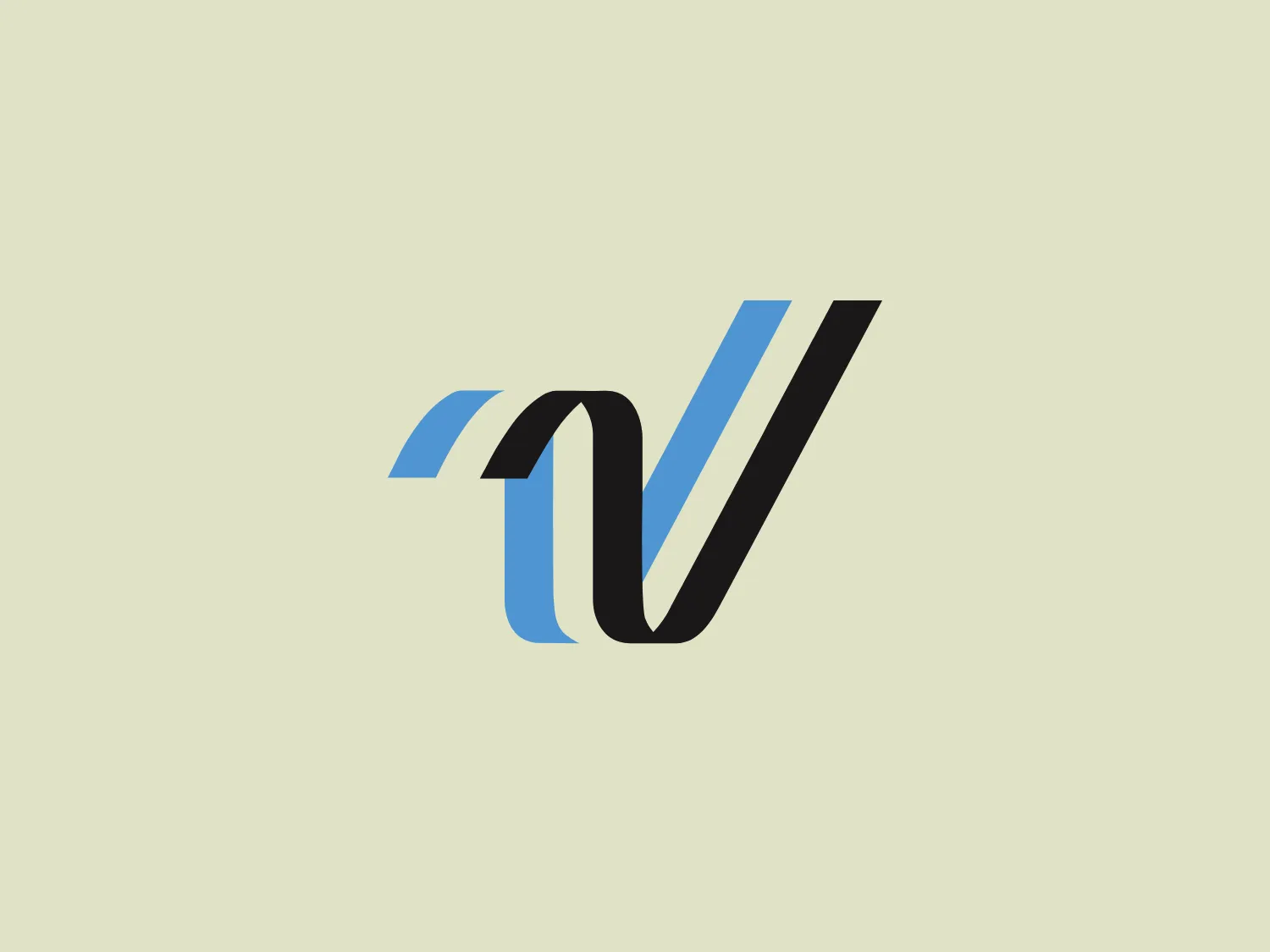 The logo for Varsity Spirit is a stylized letter "N" made up of three-dimensional geometric shapes. It incorporates a deep, charcoal black and a vibrant sky blue, creating a dynamic contrast. The overall aesthetic is modern and minimalist, with bold lines and sharp angles that convey a sense of movement. The black shapes create an illusion of depth, giving sophistication to the design as the blue segments appear to fold over the black ones.