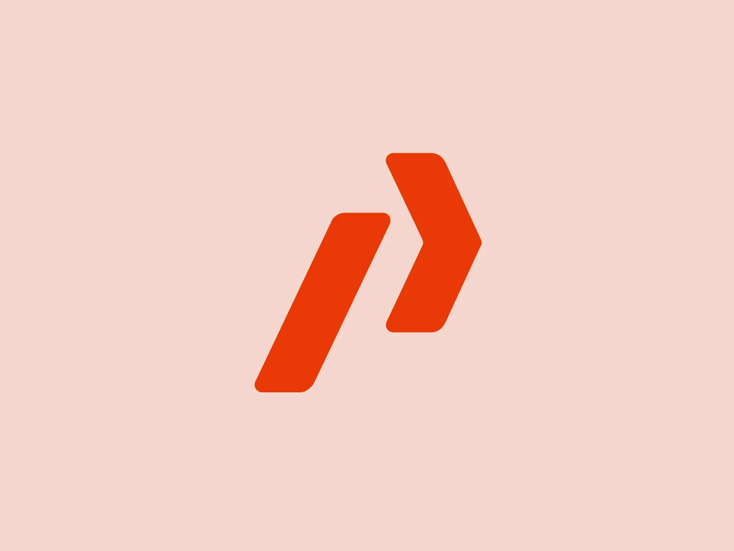 The Paymill logo features two slanted parallelogram shapes appearing to lean to the right, resembling stylized arrows or chevron patterns. The bright, saturated orange color gives the logo an energetic and bold look, while the identical shapes create a sense of movement and progression. The sleek and contemporary design with smooth lines makes it a stand-alone symbol or icon.
