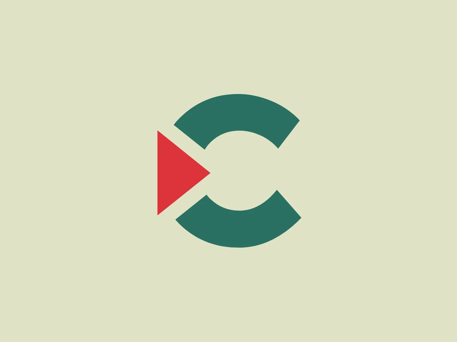 The Camthorne logo features a stylized letter "C" composed of two distinct shapes. The main body of the "C" is a dark teal color with a soft curve, visually representing a thick line bending into a letter "C". This structure opens towards the right side, where a pointed, triangular shape in coral red inserts into the body of the "C". The overall design is modern and minimalistic, employing solid colors and simple geometric shapes to create an impactful and easily recognizable symbol. The aesthetics suggest a balance between professionalism and approachability.