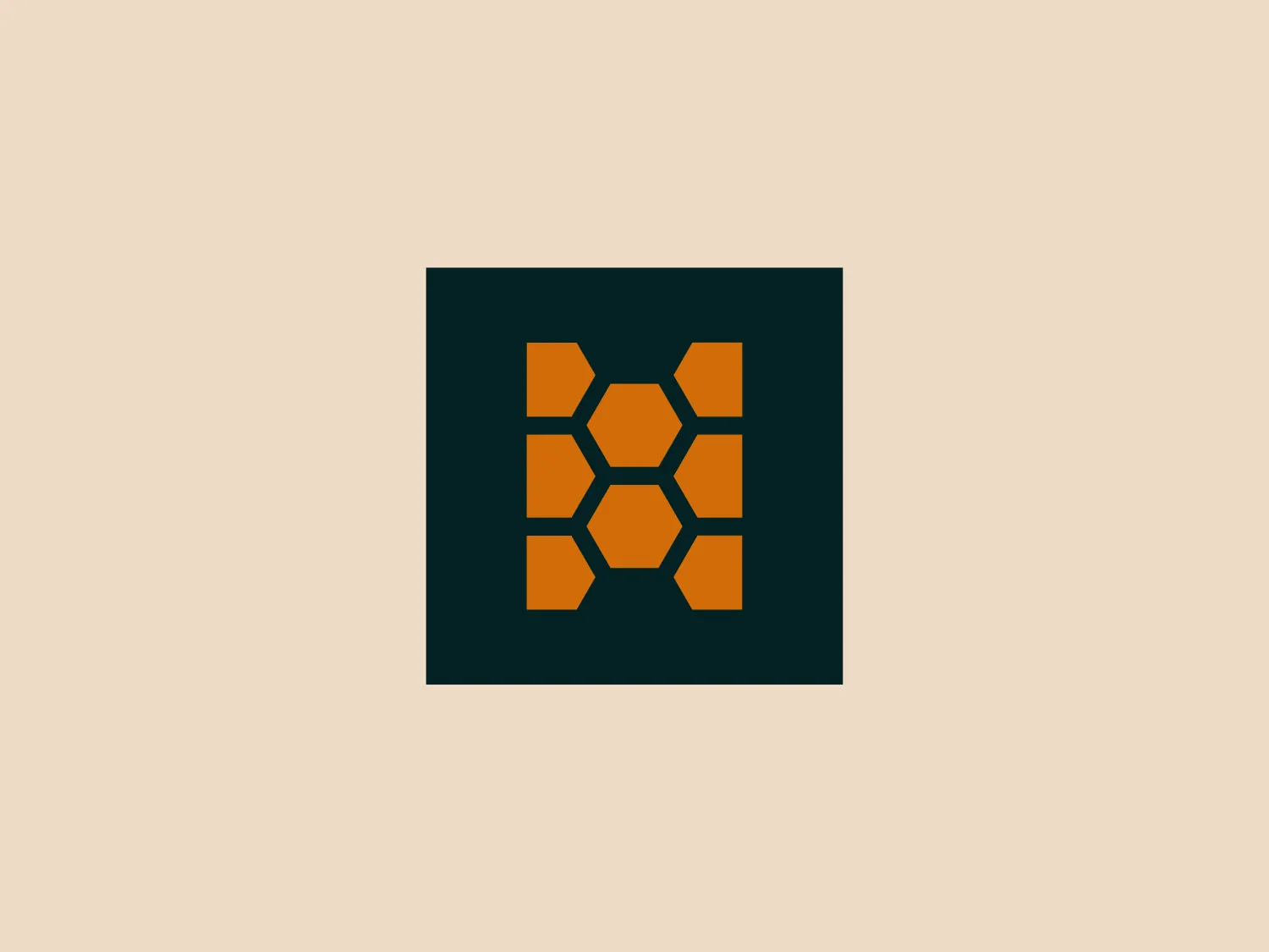 The Honeycomb Jobs logo features a modern and precise design, with a network of tightly packed orange hexagons forming a cohesive pattern. These hexagons create a grid with a central cutout, evoking a sense of connectivity. Set against a deep green background, the overall aesthetic communicates a digital or technological association while maintaining a warm and neutral appeal.